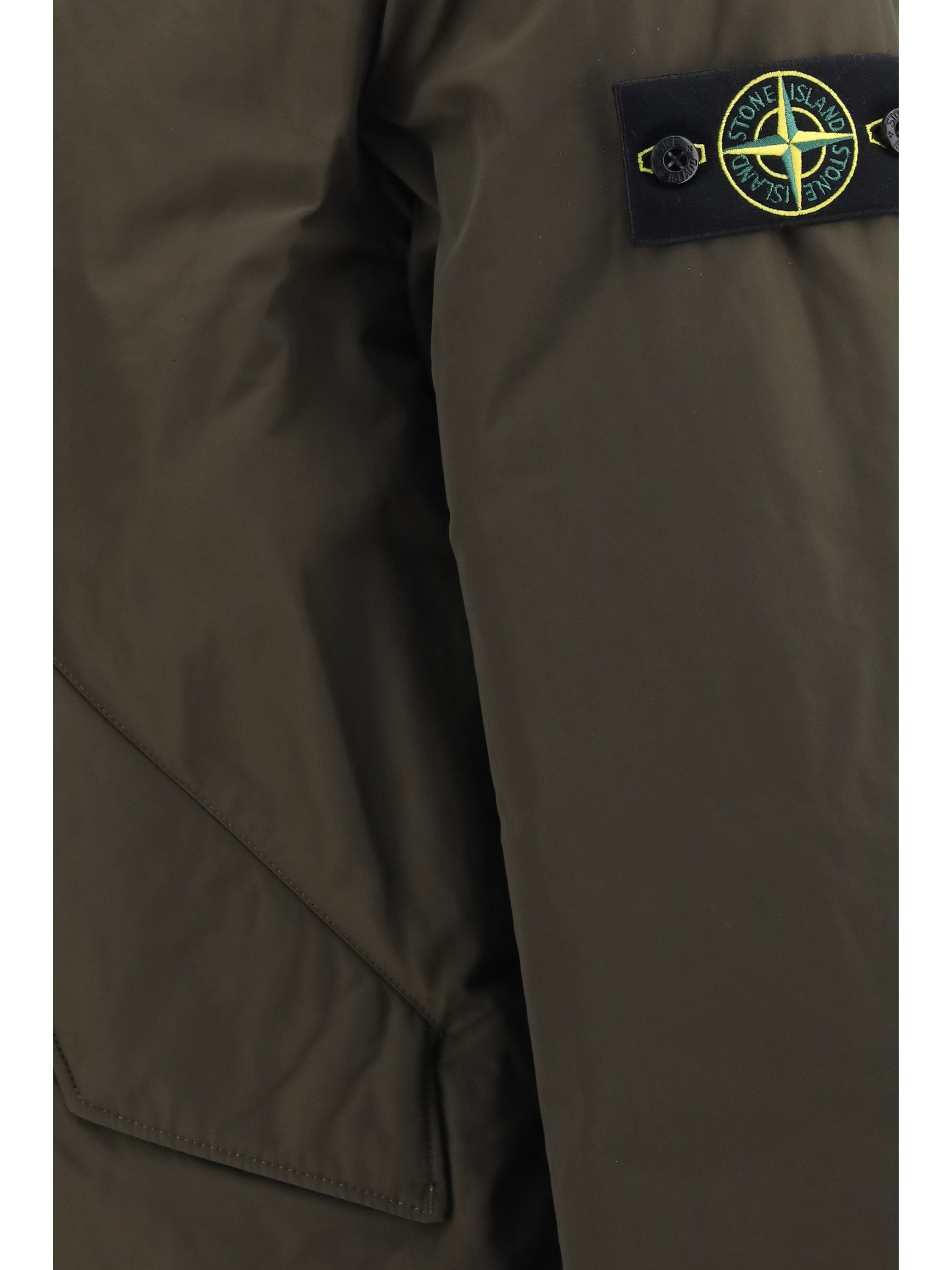 Stone Island Padded Micro Twill Down Jacket — Gray