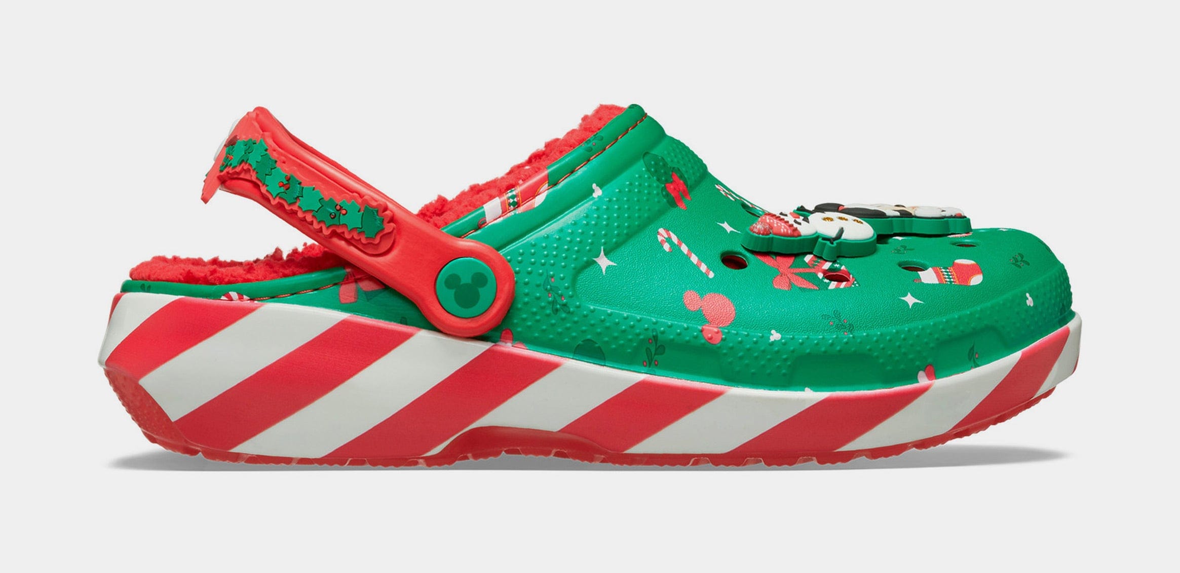 CROCS Disney Mickey Holiday Classic Clog Mens Sandals (Green/Red)