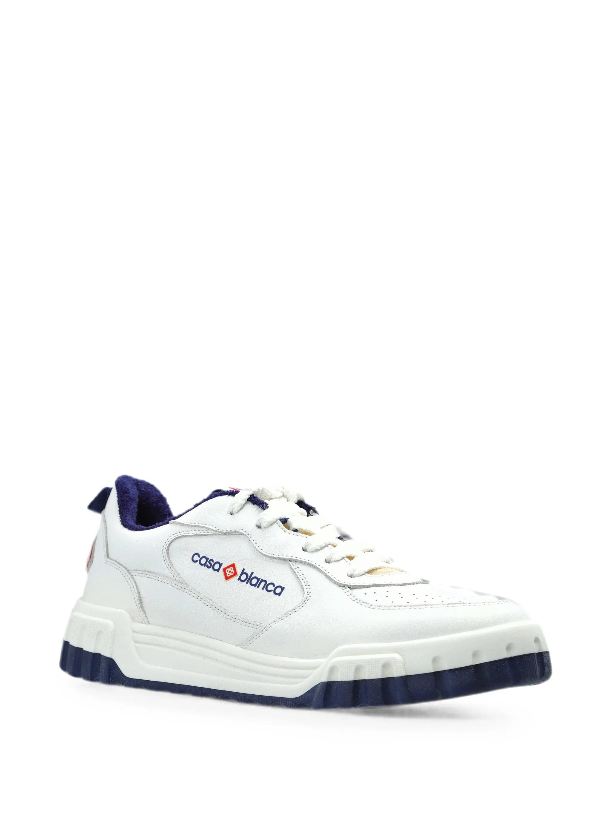 Casablanca logo - patch leather sneakers