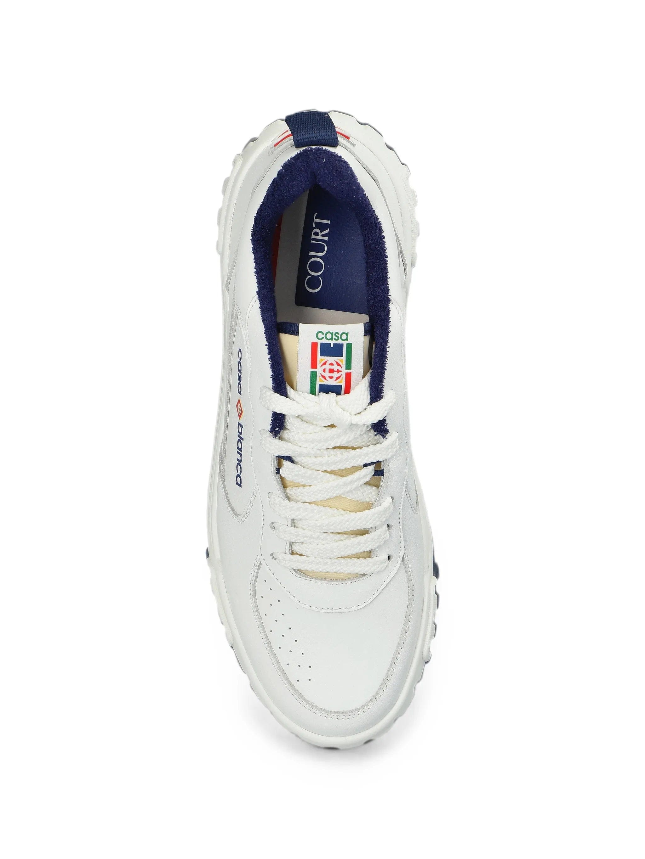 Casablanca logo - patch leather sneakers