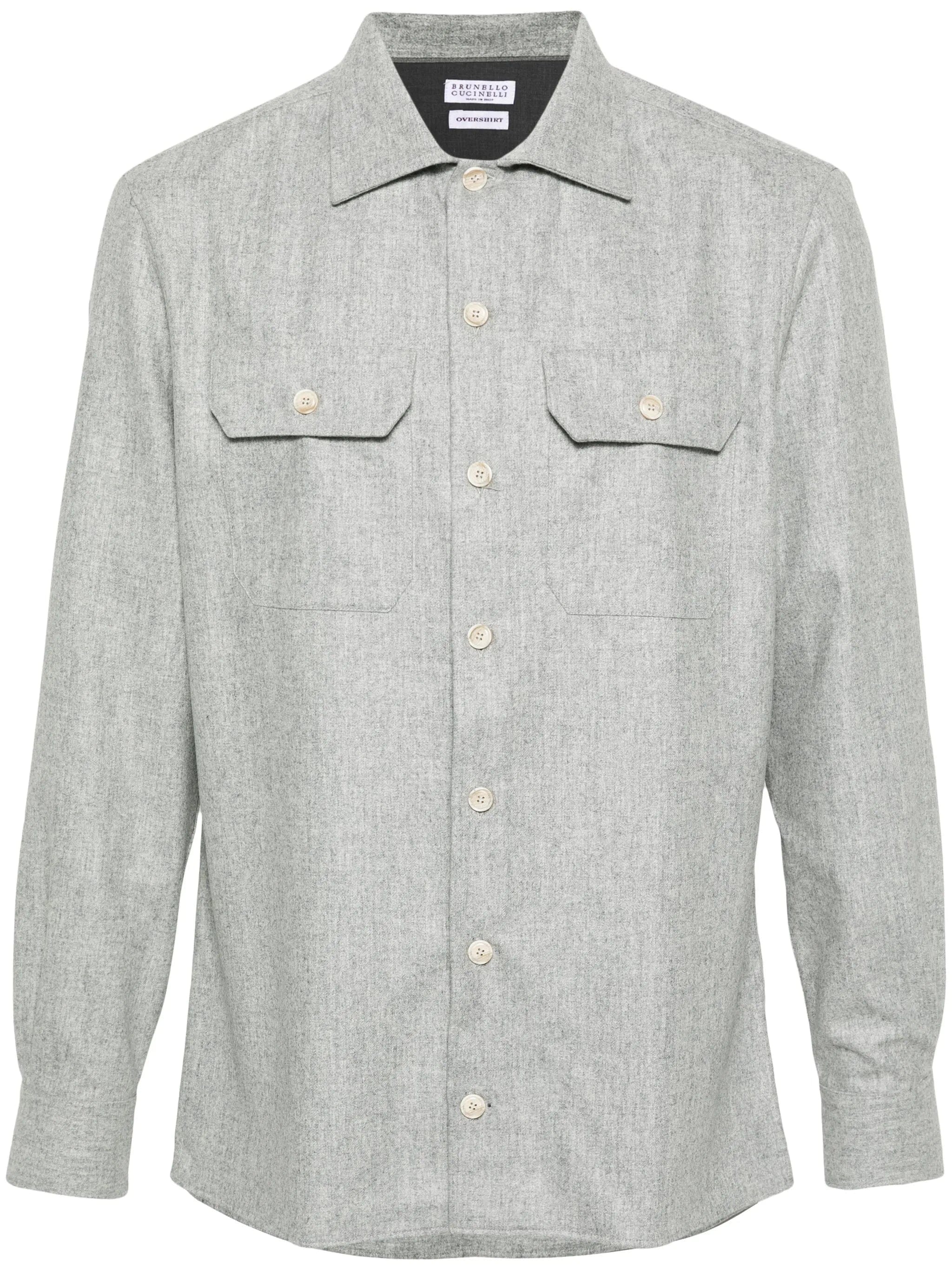 Brunello Cucinelli mélange - effect wool shirt