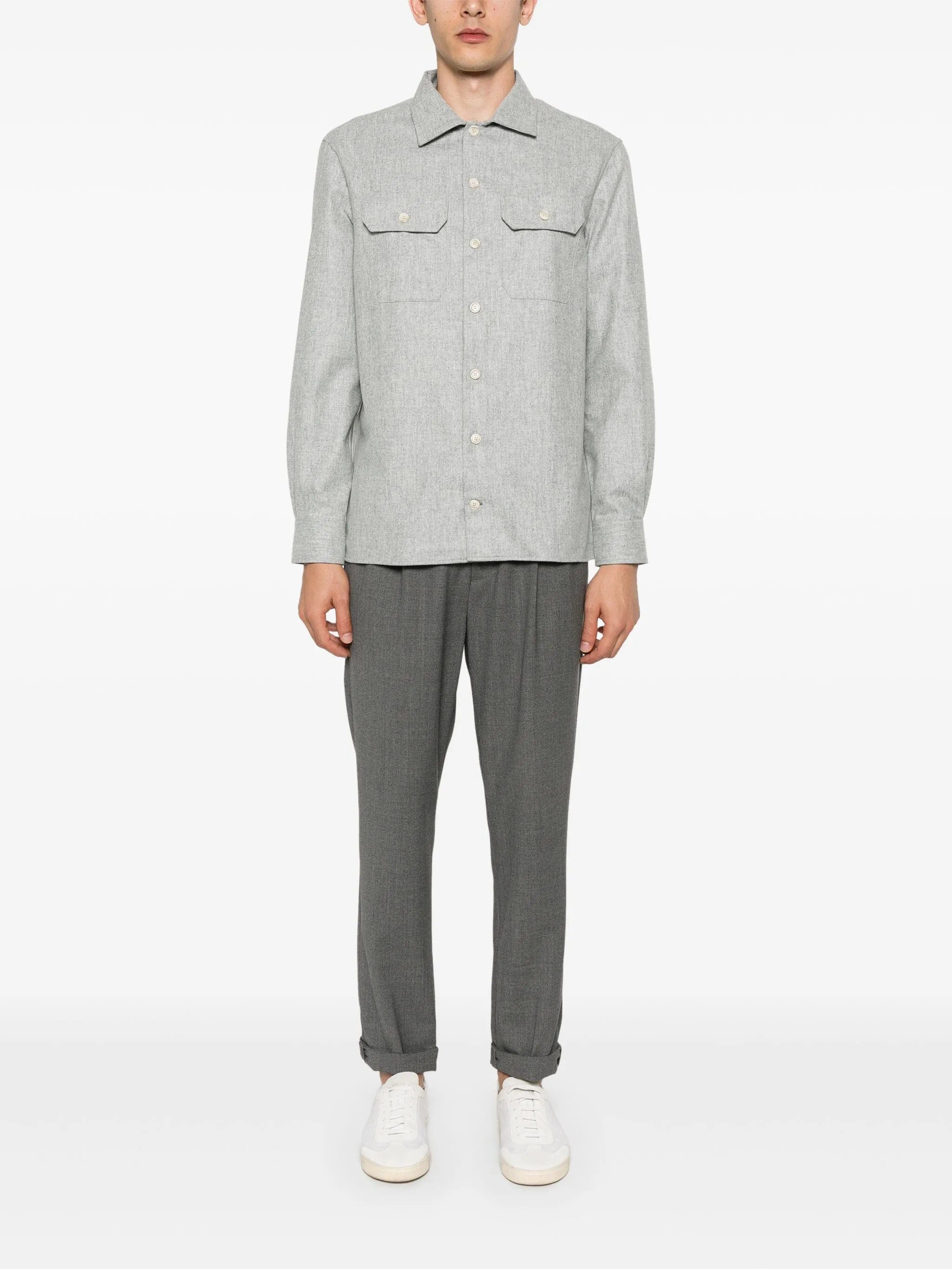 Brunello Cucinelli mélange - effect wool shirt