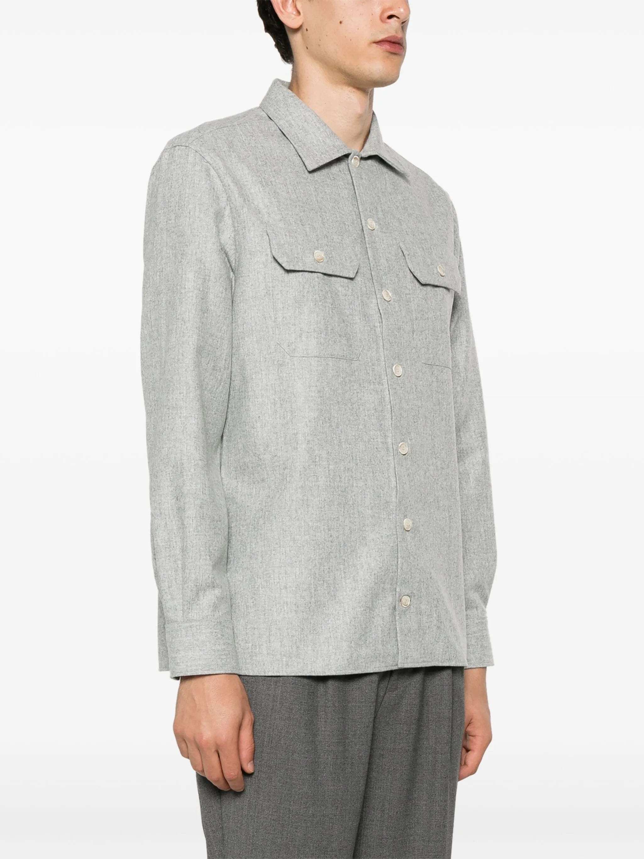 Brunello Cucinelli mélange - effect wool shirt