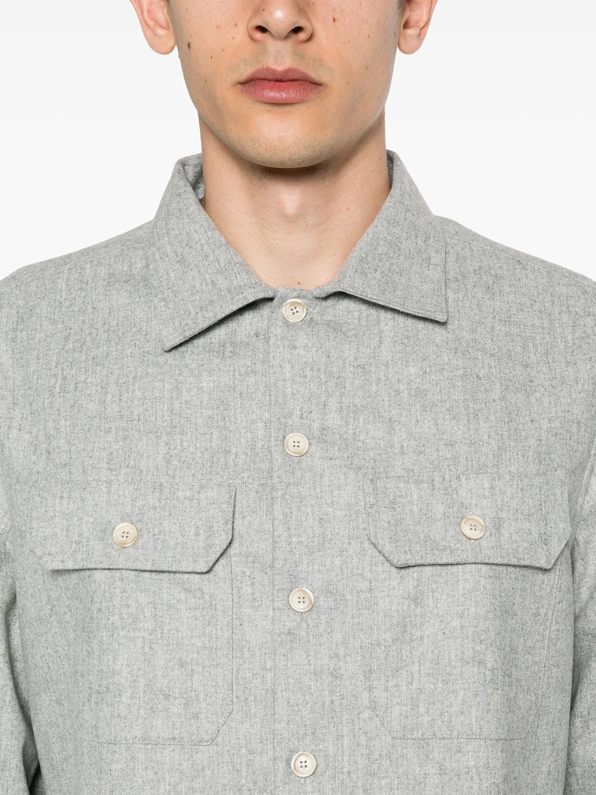 Brunello Cucinelli mélange - effect wool shirt