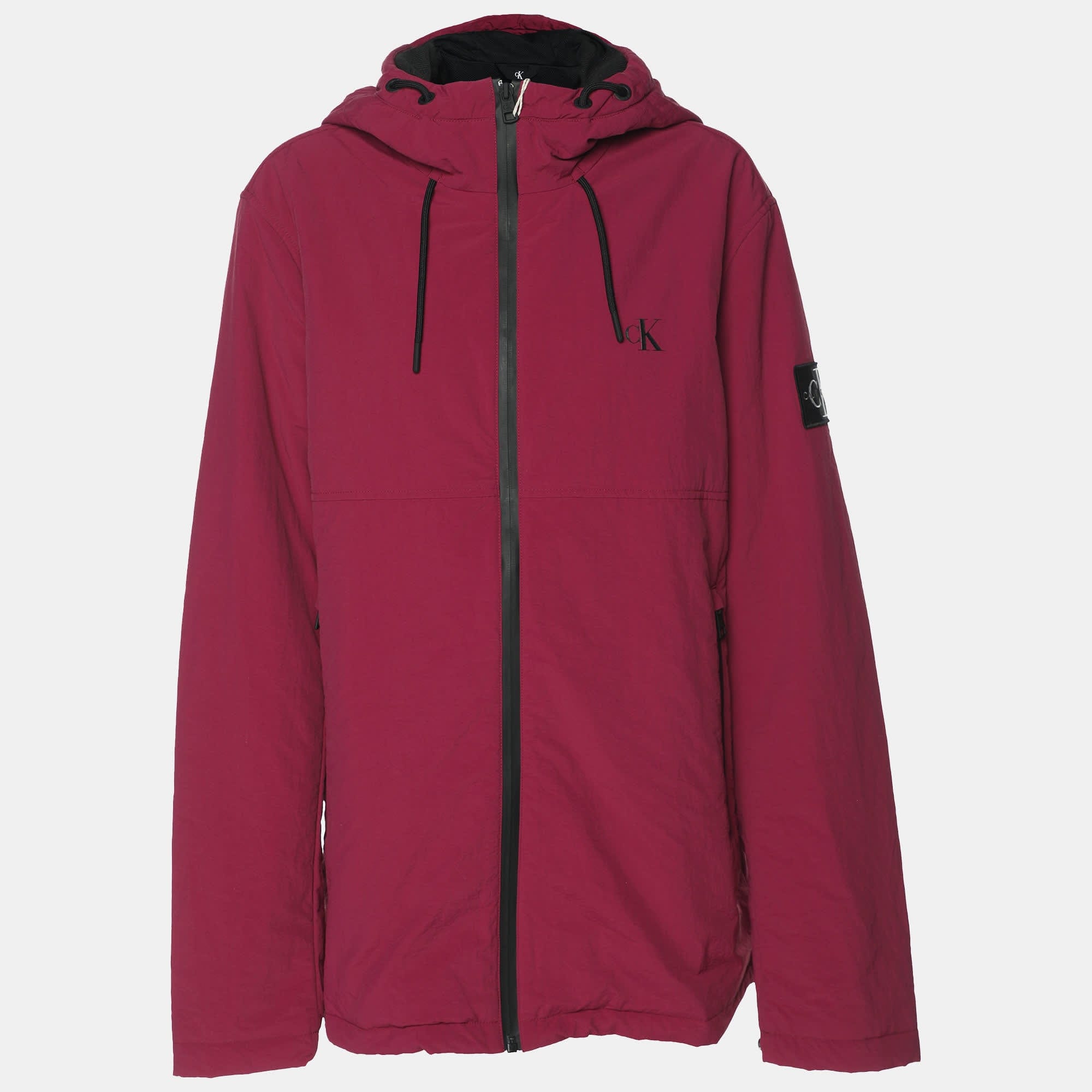 Calvin Klein Magenta Nylon Hoodie Jacket
