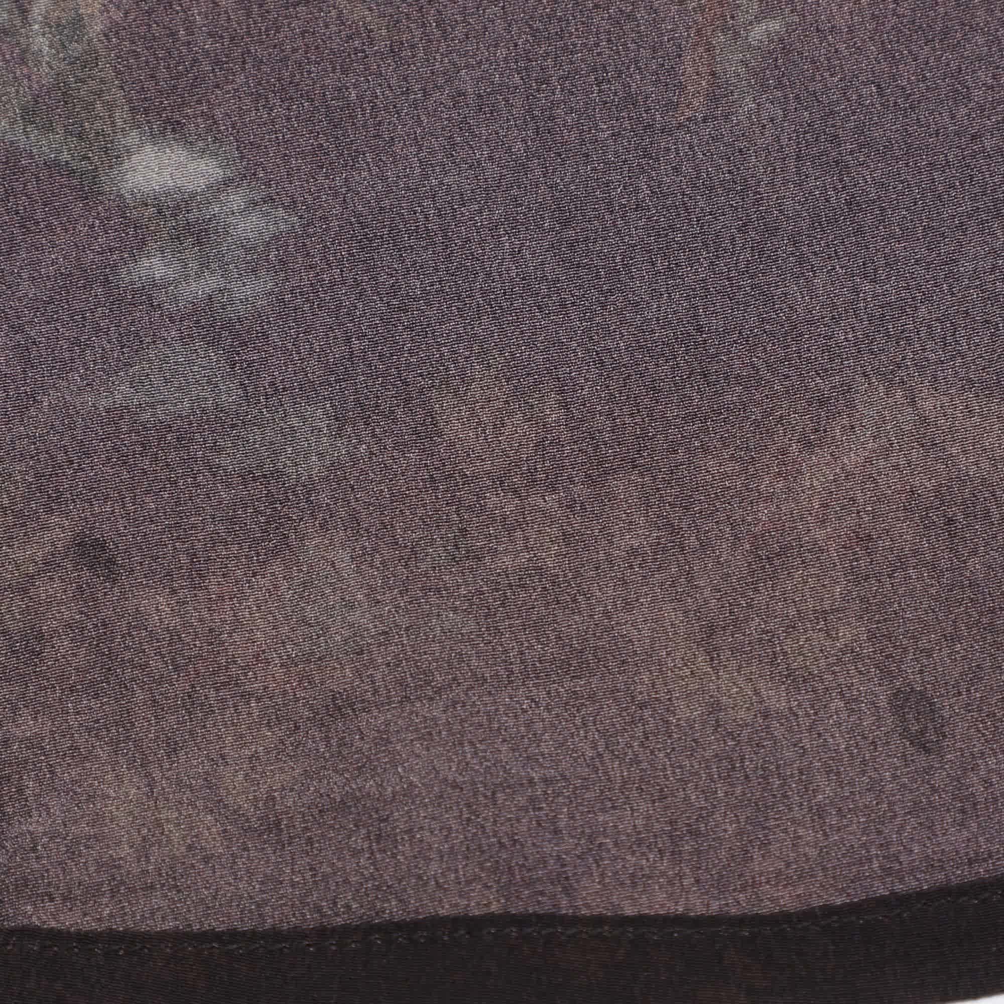 All Saints Dark Brown Multicolor Floral Print Long Sleeve Shirt