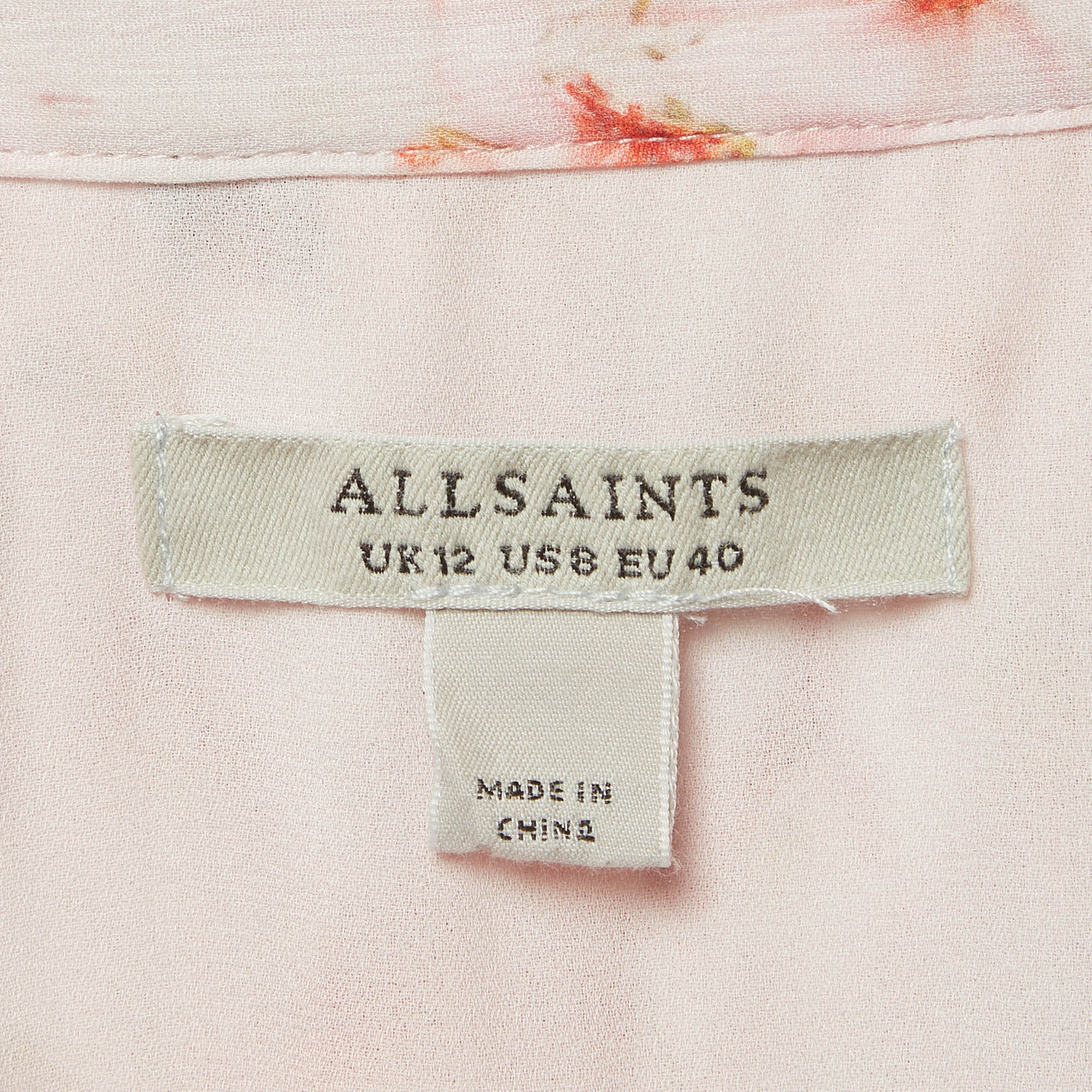 All Saints Multicolor Floral Print Crinkled Chiffon Ava Momo Mini Dress