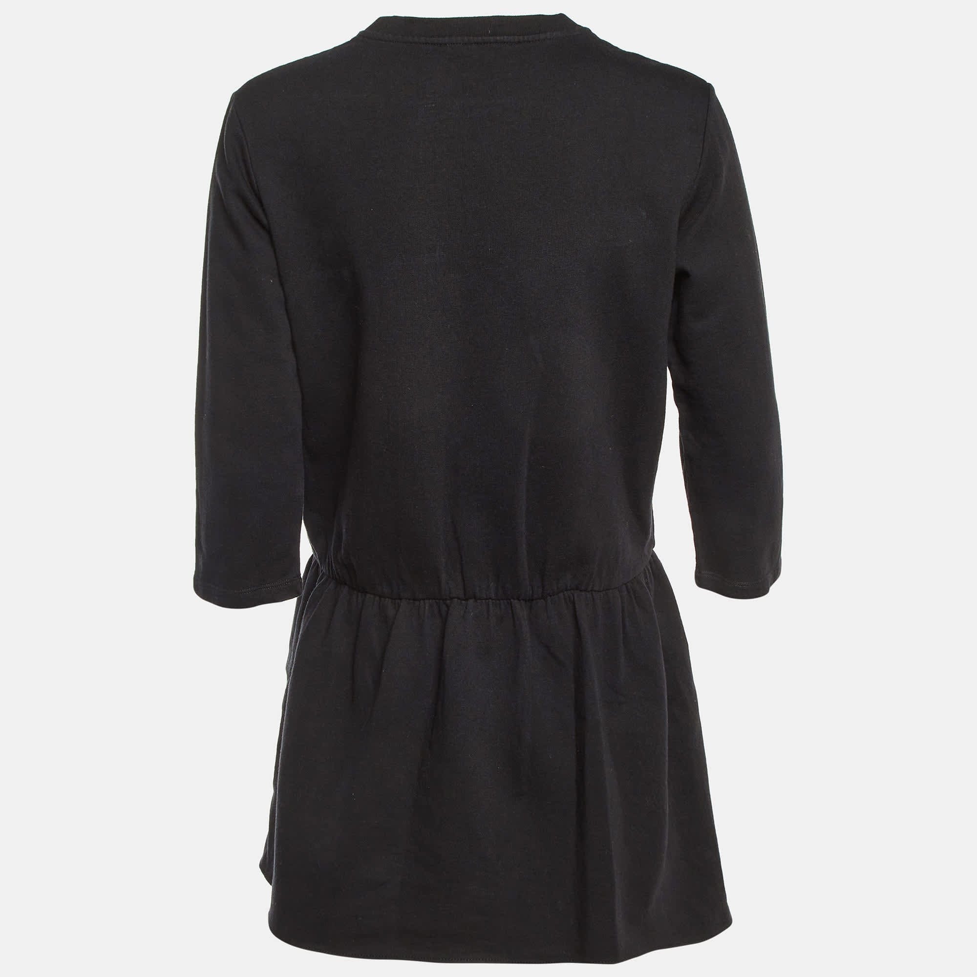 All Saints Black Cotton Niki Mini Sweat Dress