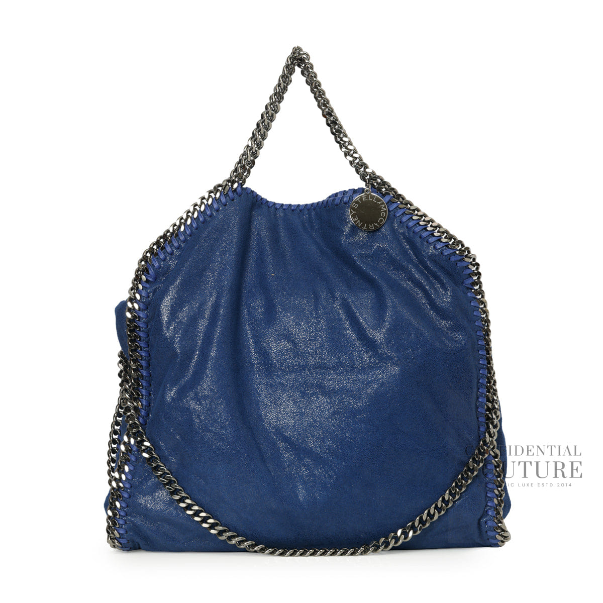 Stella Mccartney Blue Falabella 3 Chain Fold - Over Large Tote Bag