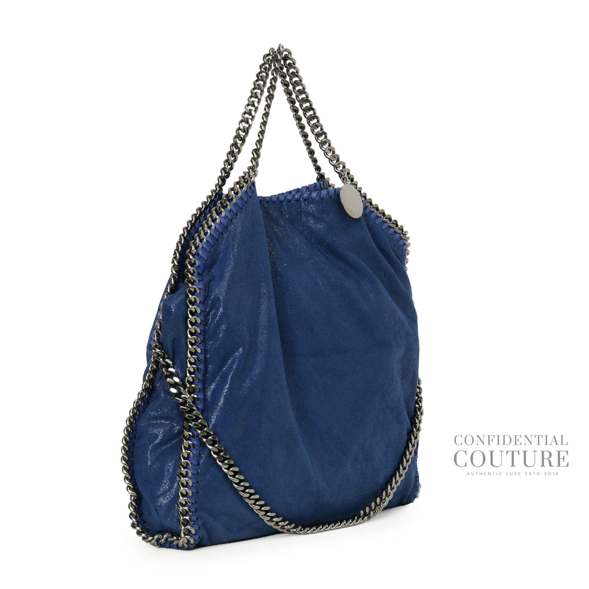 Stella Mccartney Blue Falabella 3 Chain Fold - Over Large Tote Bag