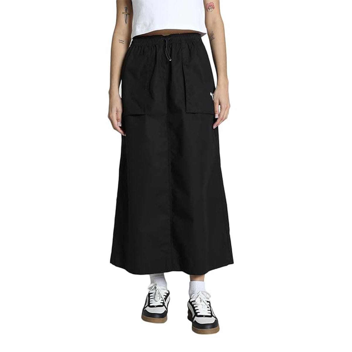 PUMA FUTURE.PUMA.ARCHIVE Women's Zip - Off Woven Maxi Skirt Puma Black