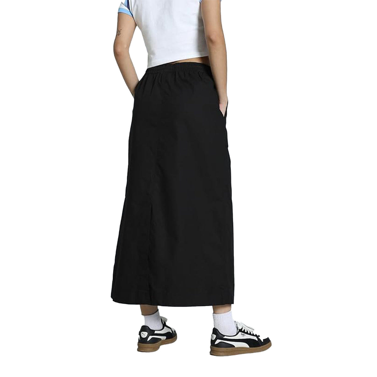 PUMA FUTURE.PUMA.ARCHIVE Women's Zip - Off Woven Maxi Skirt Puma Black