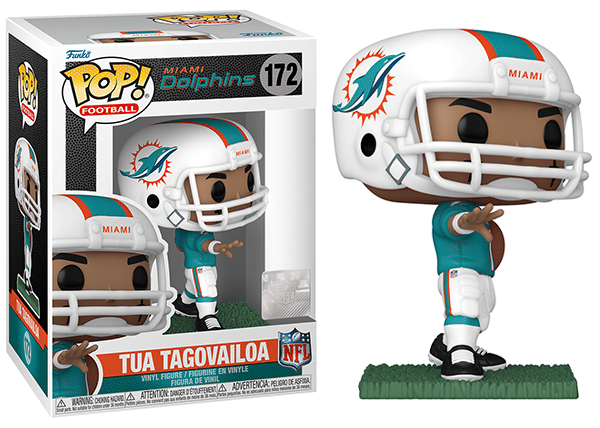 Funko Pop! Tua Tagovailoa Miami Dolphins, NFL 172 Vinyl Figure in PopShield Protector