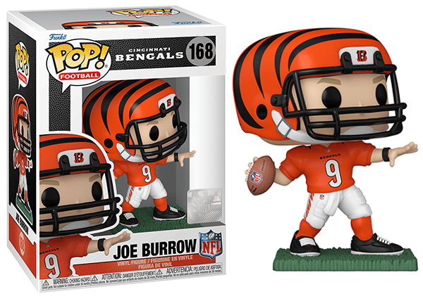 Funko Pop! Joe Burrow Cincinnati Bengals, NFL 168 Vinyl Figure in PopShield Protector