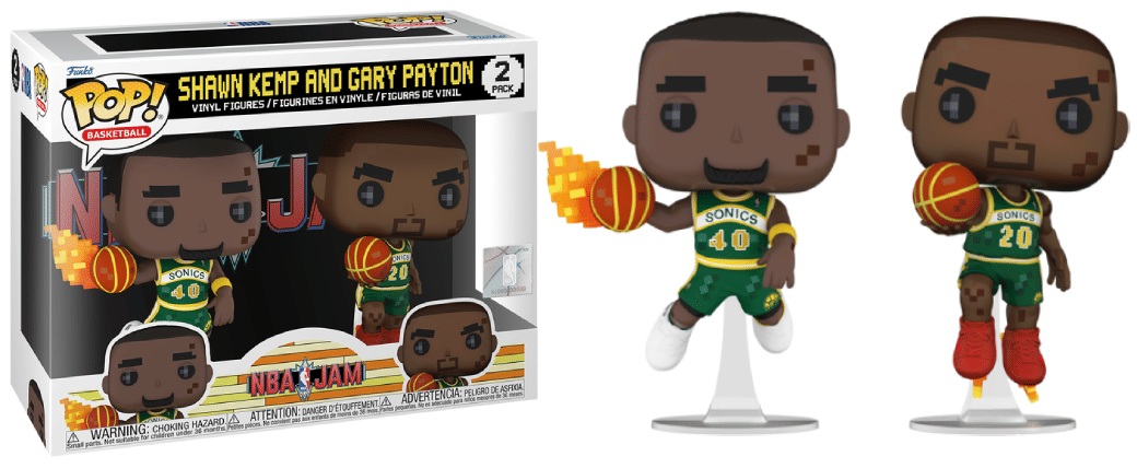 Funko Pop! Shawn Kemp and Gary Payton 8 - Bit, Basketball 2 - pk Vinyl Figure