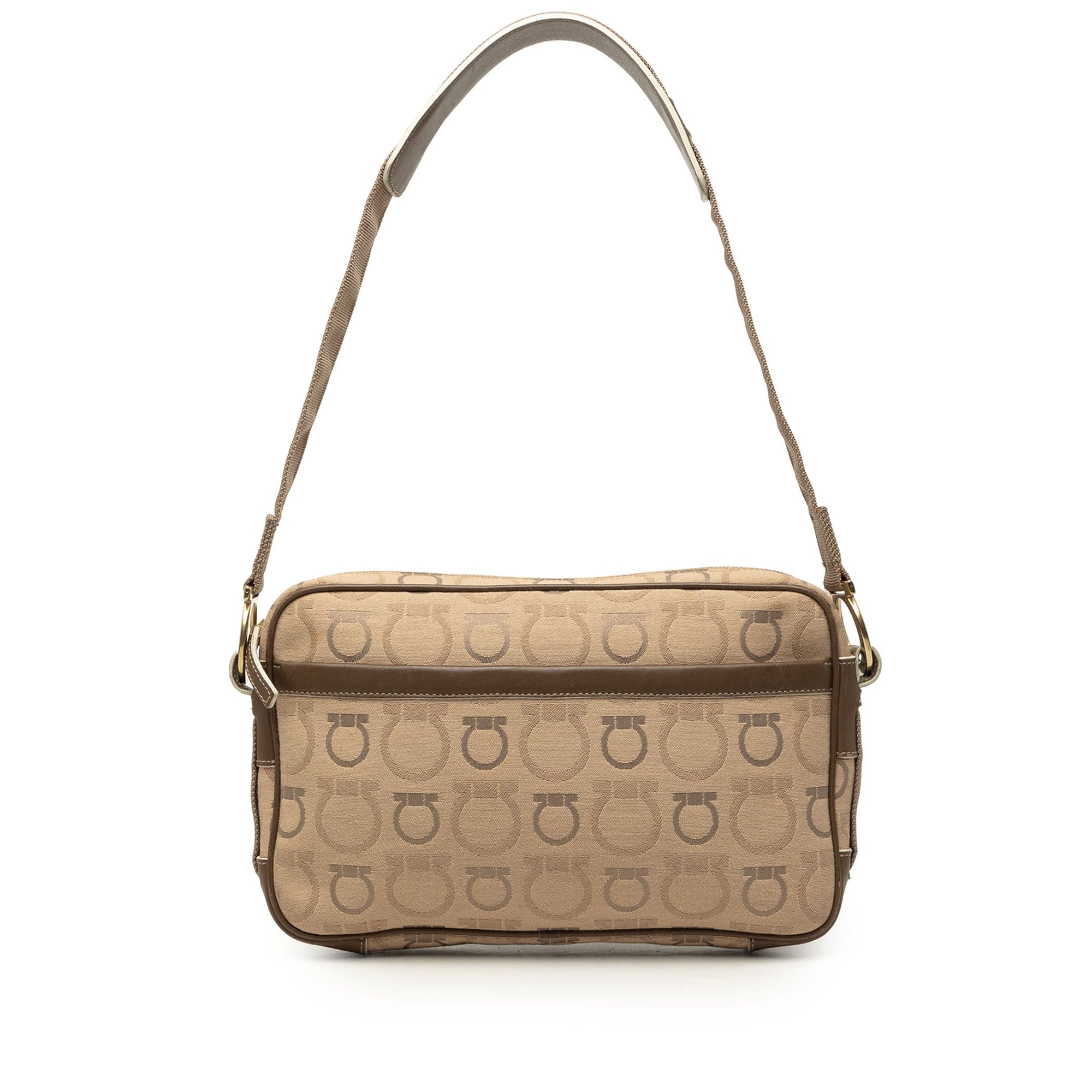 Ferragamo Gancini Canvas Shoulder Bag
