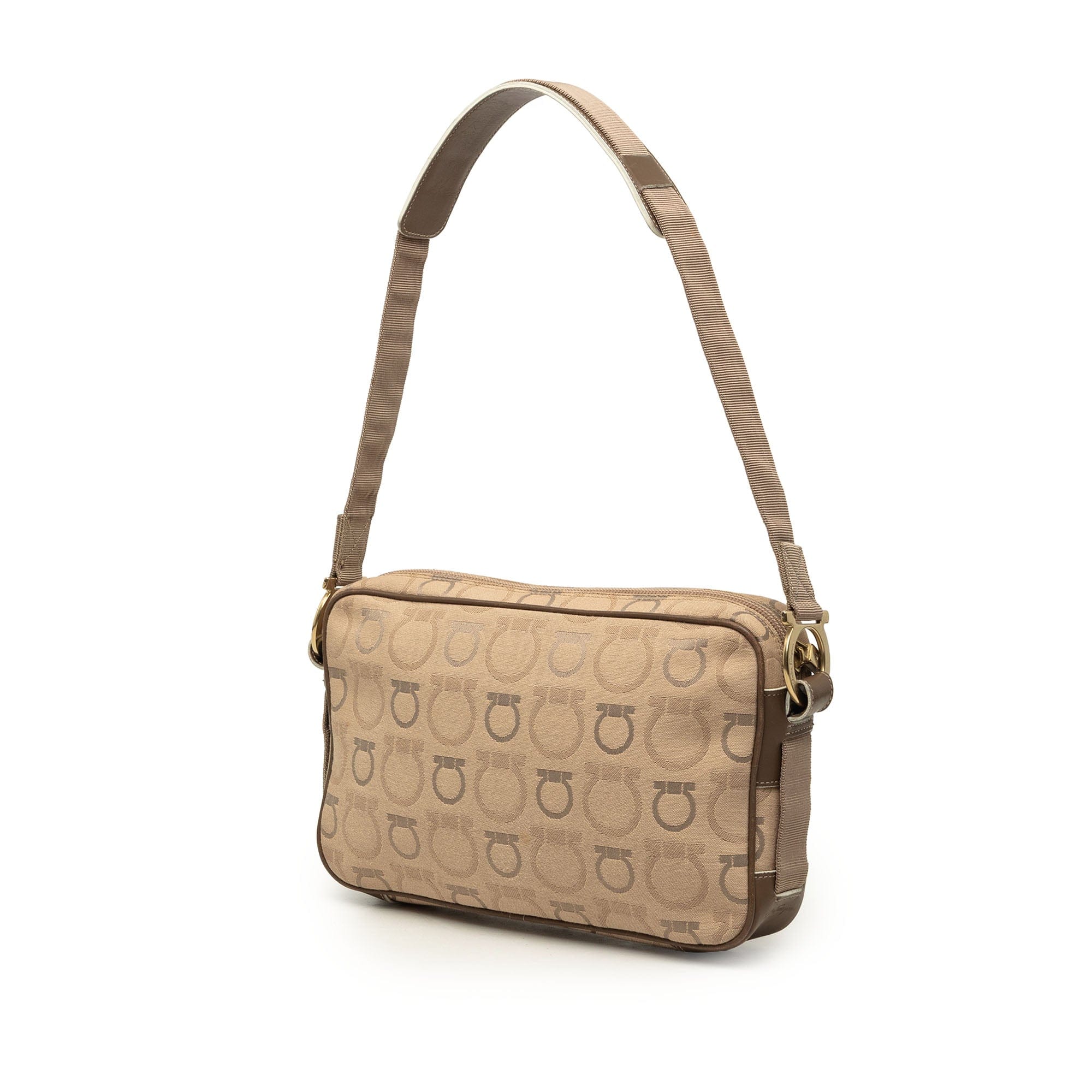 Ferragamo Gancini Canvas Shoulder Bag