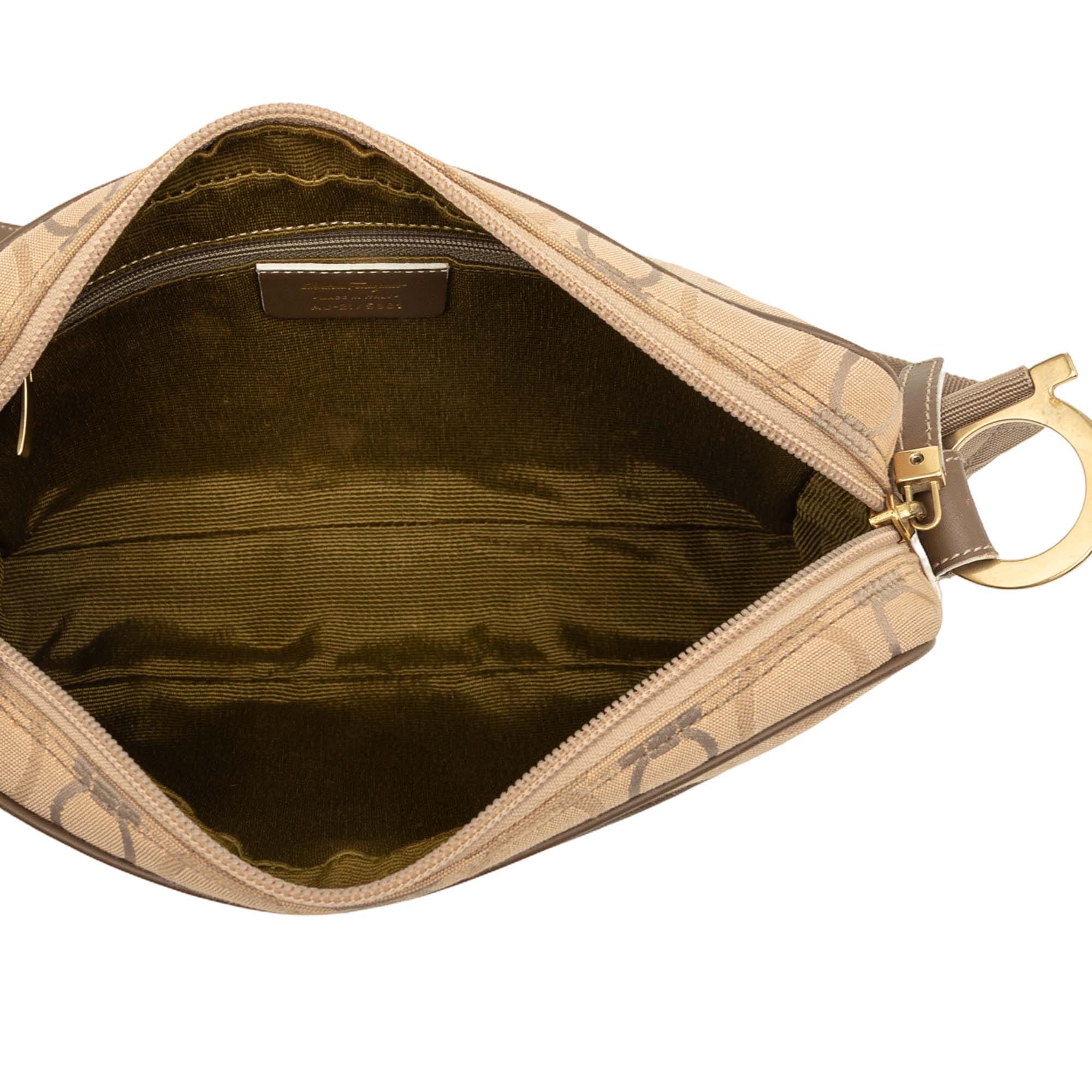 Ferragamo Gancini Canvas Shoulder Bag