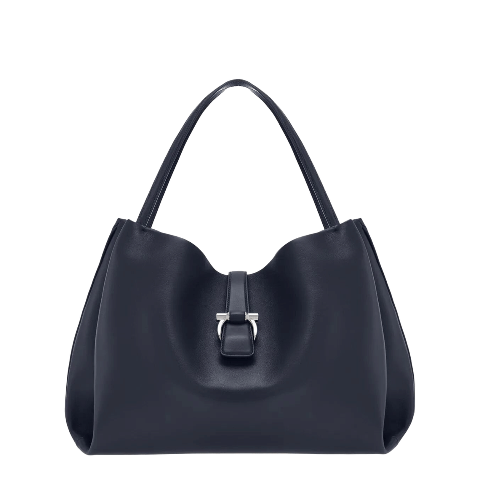 Ferragamo Large Leather Softened Tote Bag - NEW NAVY