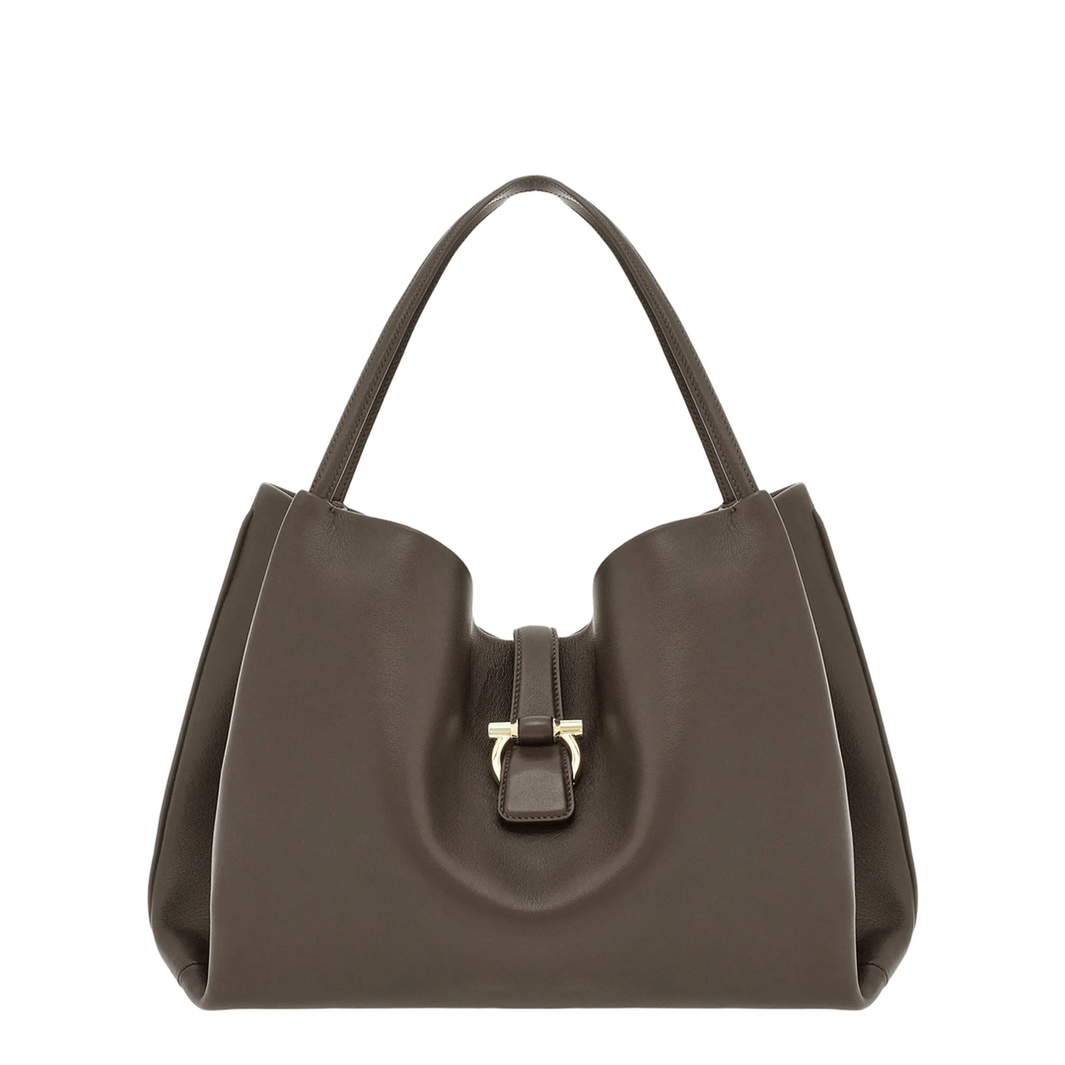 Ferragamo Medium Calfskin Tote - Concrete