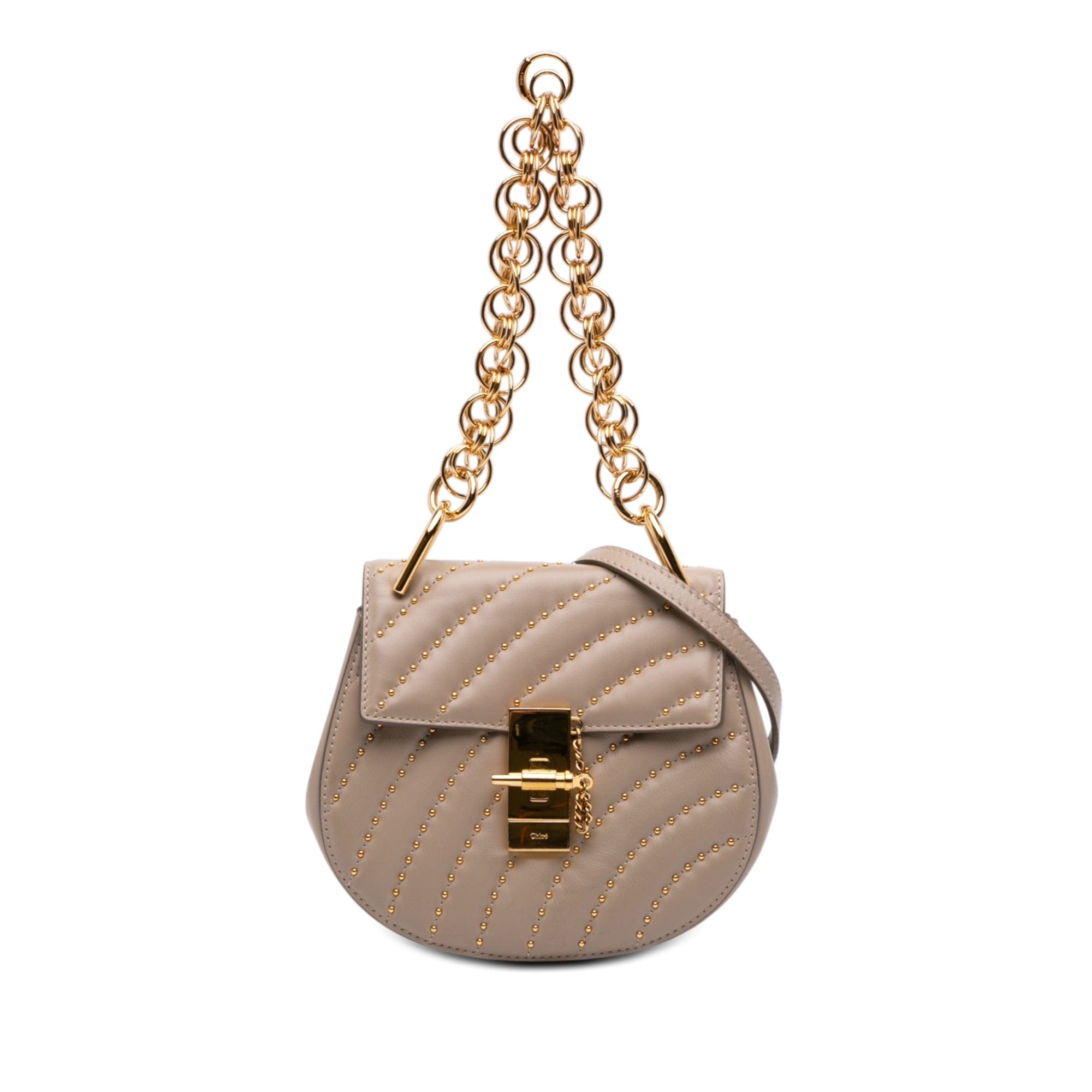 Chloé Mini Studded Leather Drew Bijou Satchel