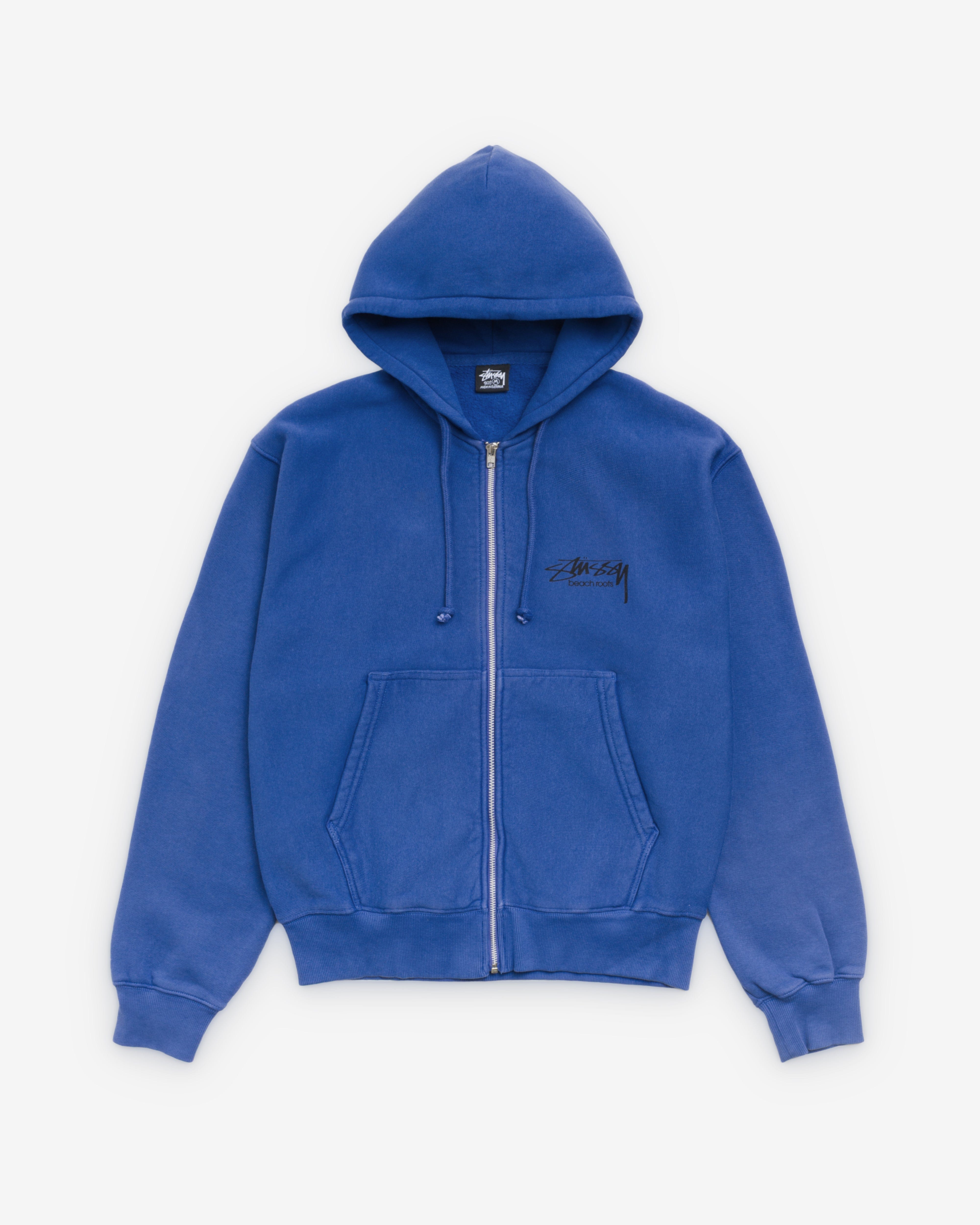 Stüssy - Men's Beach Roots Gar. Dyed Zip Hood - (Indigo)