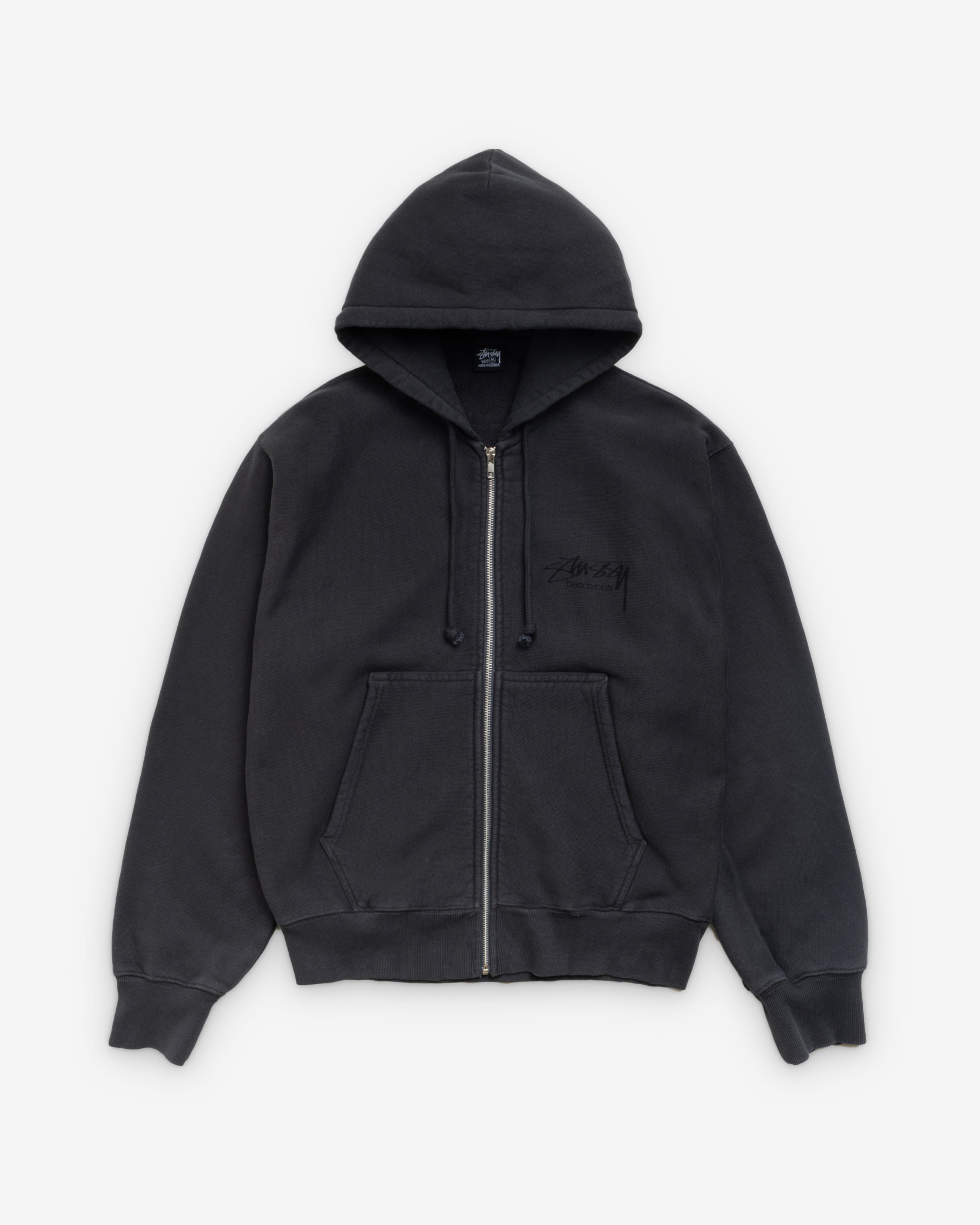 Stüssy - Men's Beach Roots Gar. Dyed Zip Hood - (Black)