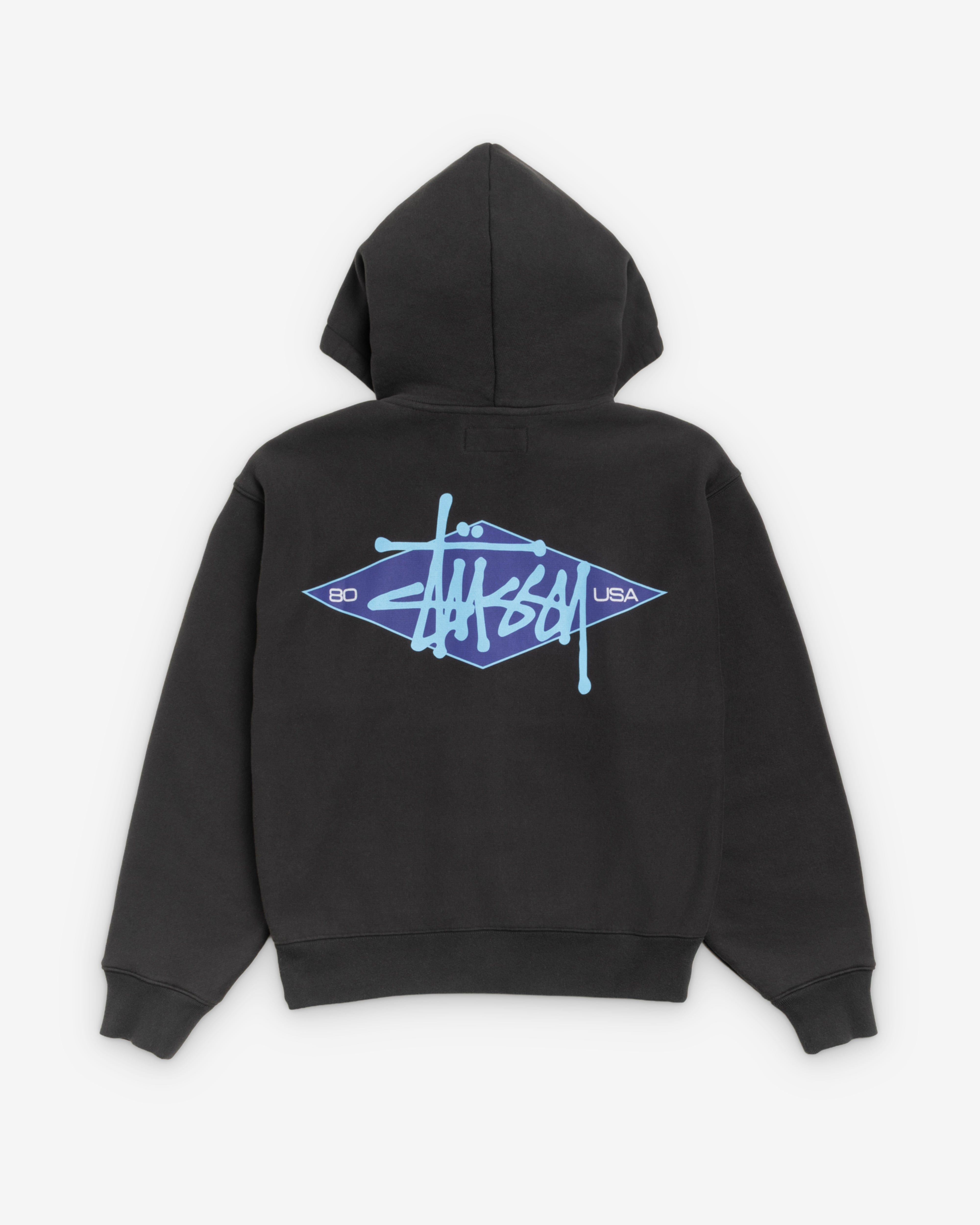 Stüssy - Men's Basic Diamond Zip Hood - (Black)
