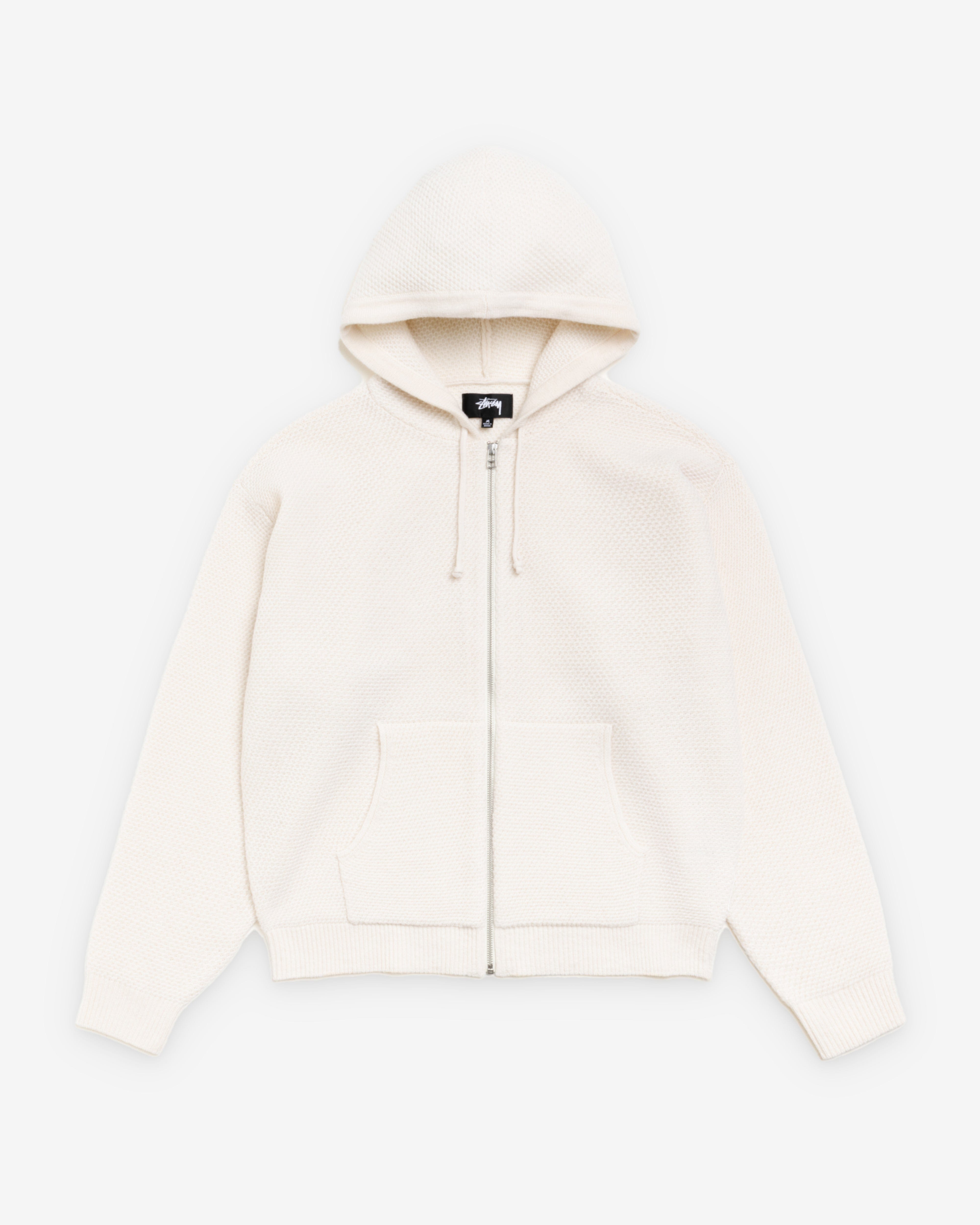 Stüssy - Men's Textured Zip Hooded Sweater - (Bone)