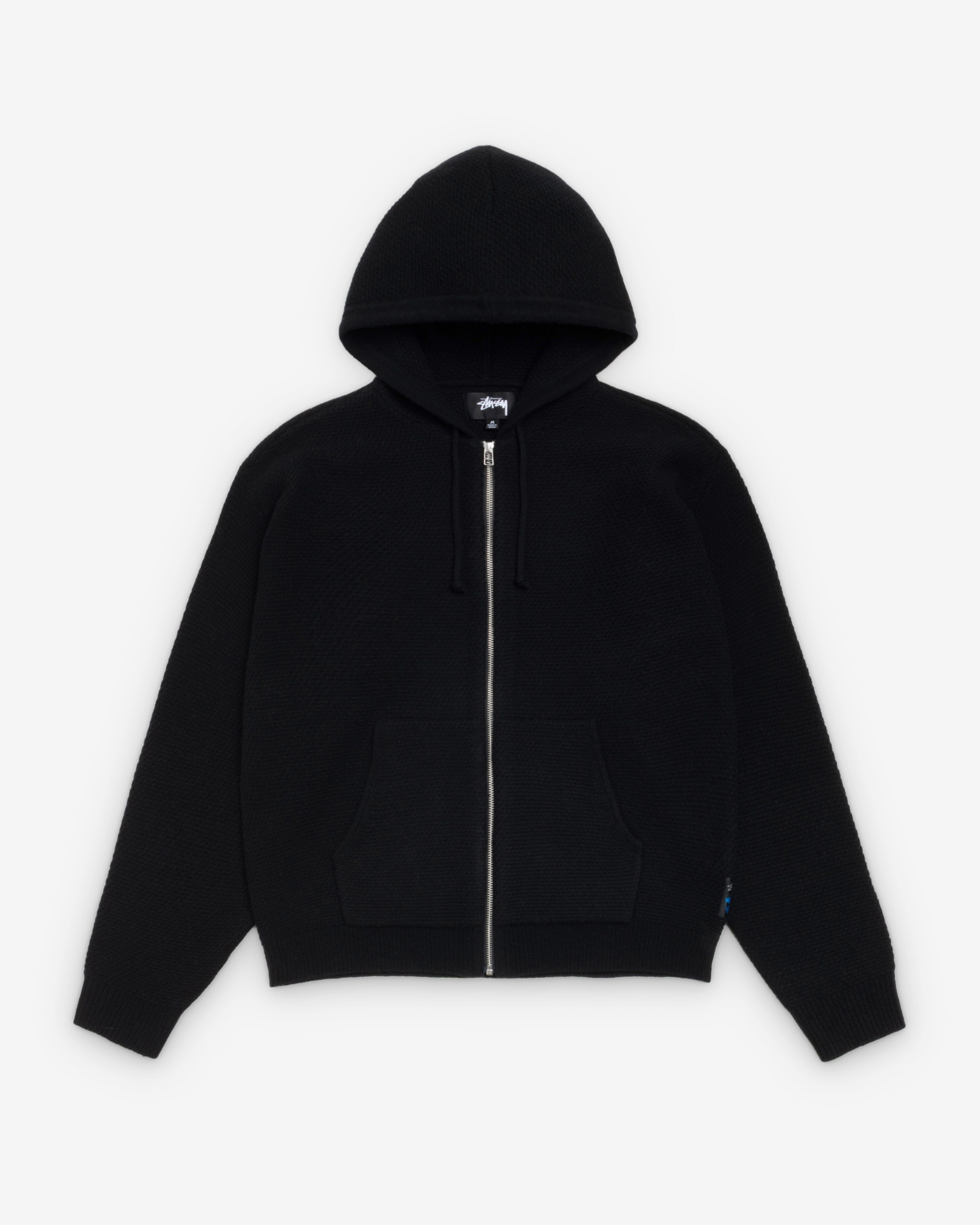 Stüssy - Men's Textured Zip Hooded Sweater - (Black)