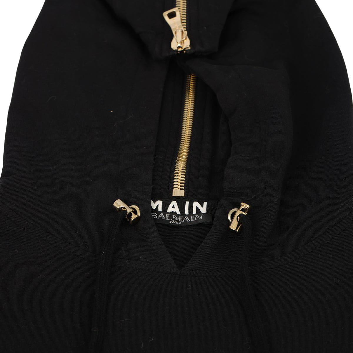 BALMAIN SIZE - S BLACK LOGO HOODIE