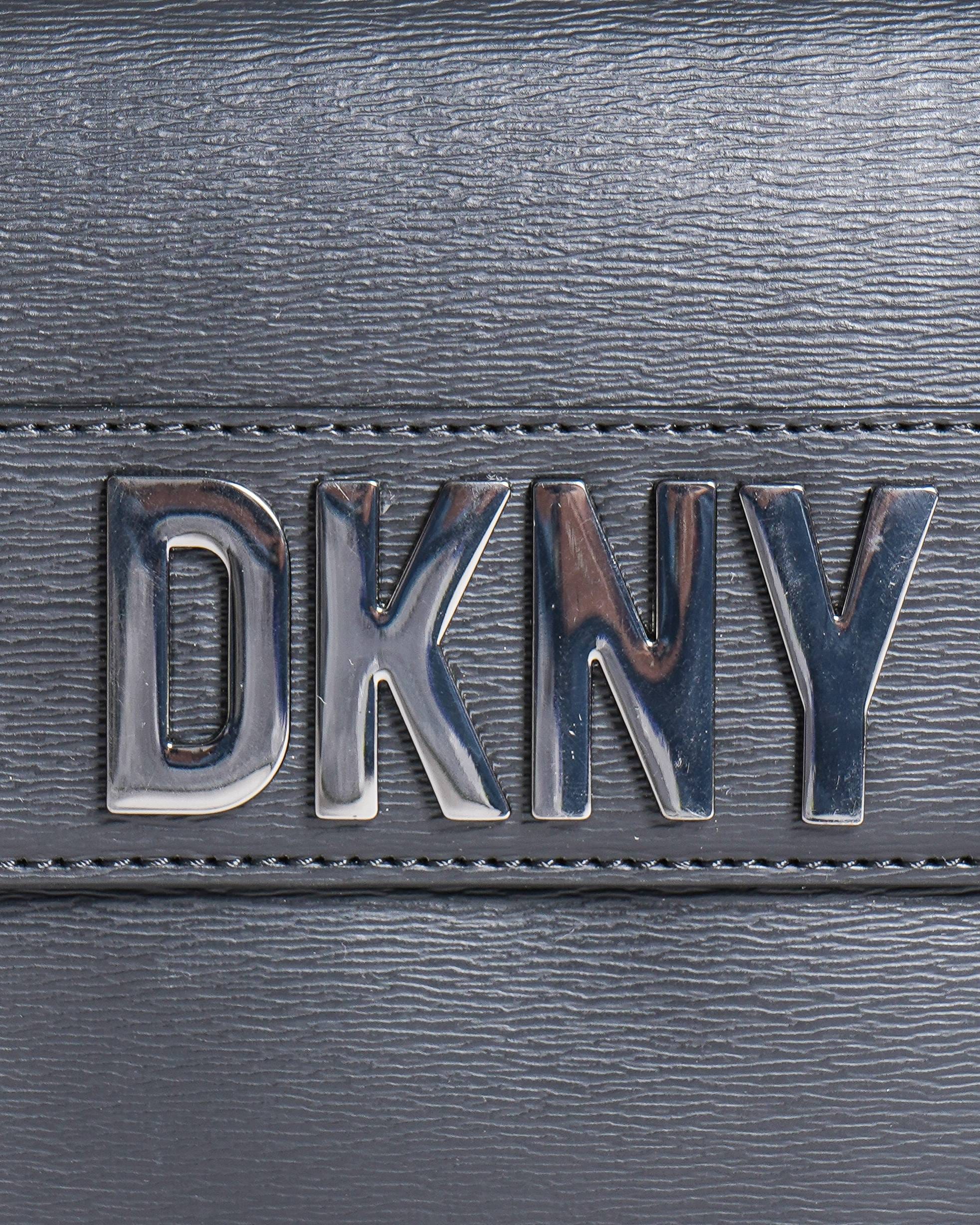 DKNY black textured leather crossbody bag
