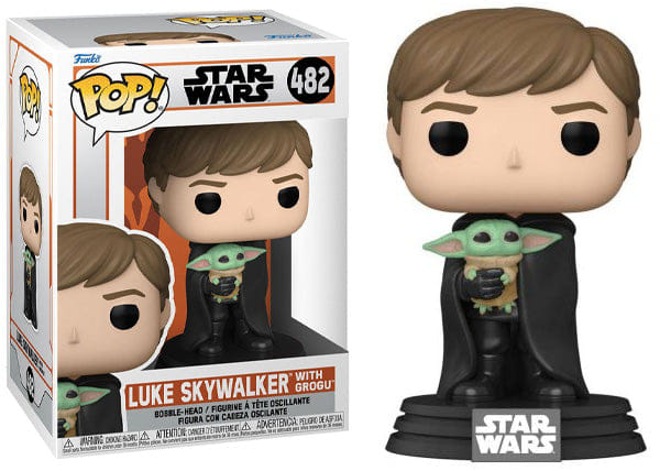 Funko Pop! Luke Skywalker w/ Grogu 482 Vinyl Figure in PopShield Protector
