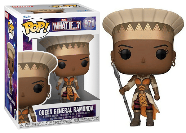 Funko Pop! Queen General Ramonda What If...? 971 Vinyl Figure in PopShield Protector