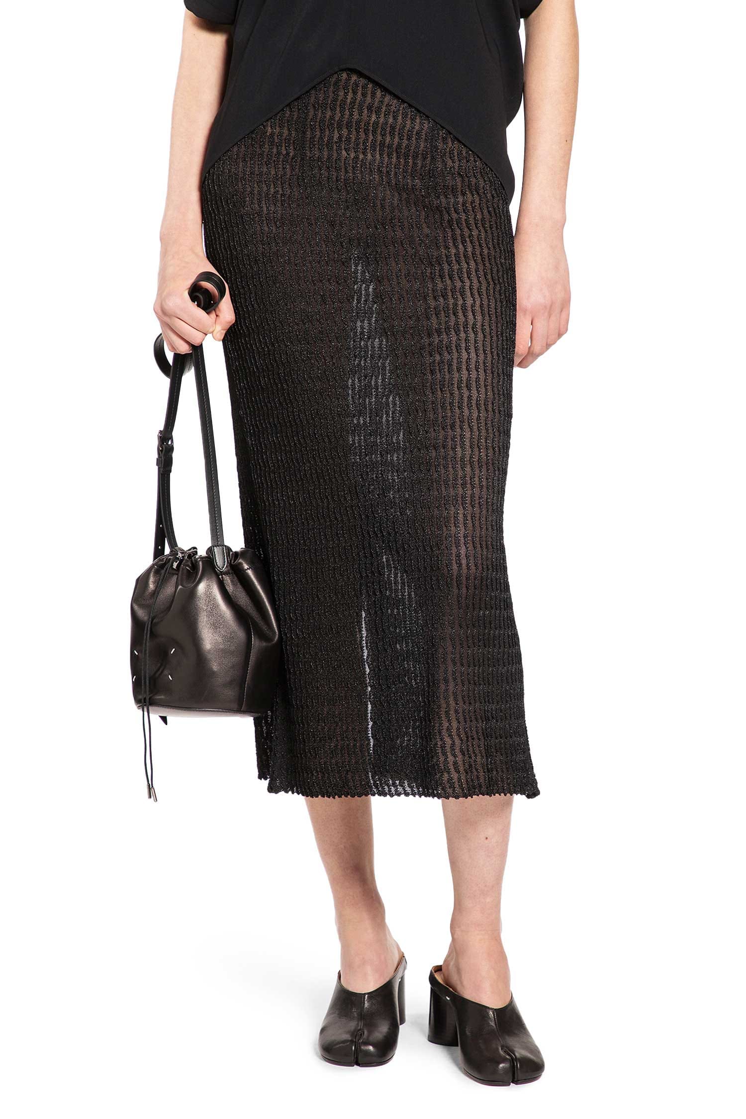 Maison Margiela Ribbed - Knit Midi Skirt