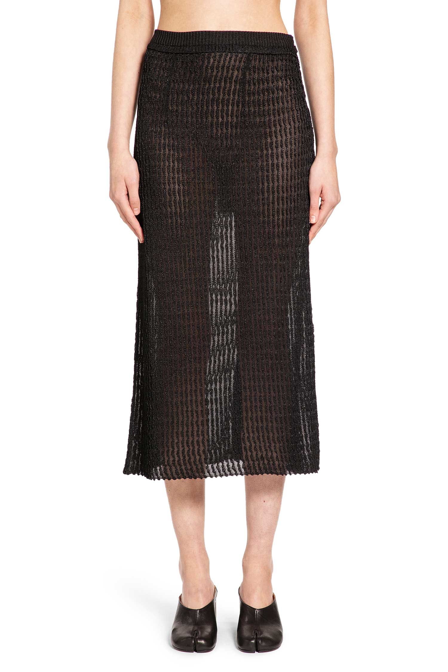 Maison Margiela Ribbed - Knit Midi Skirt