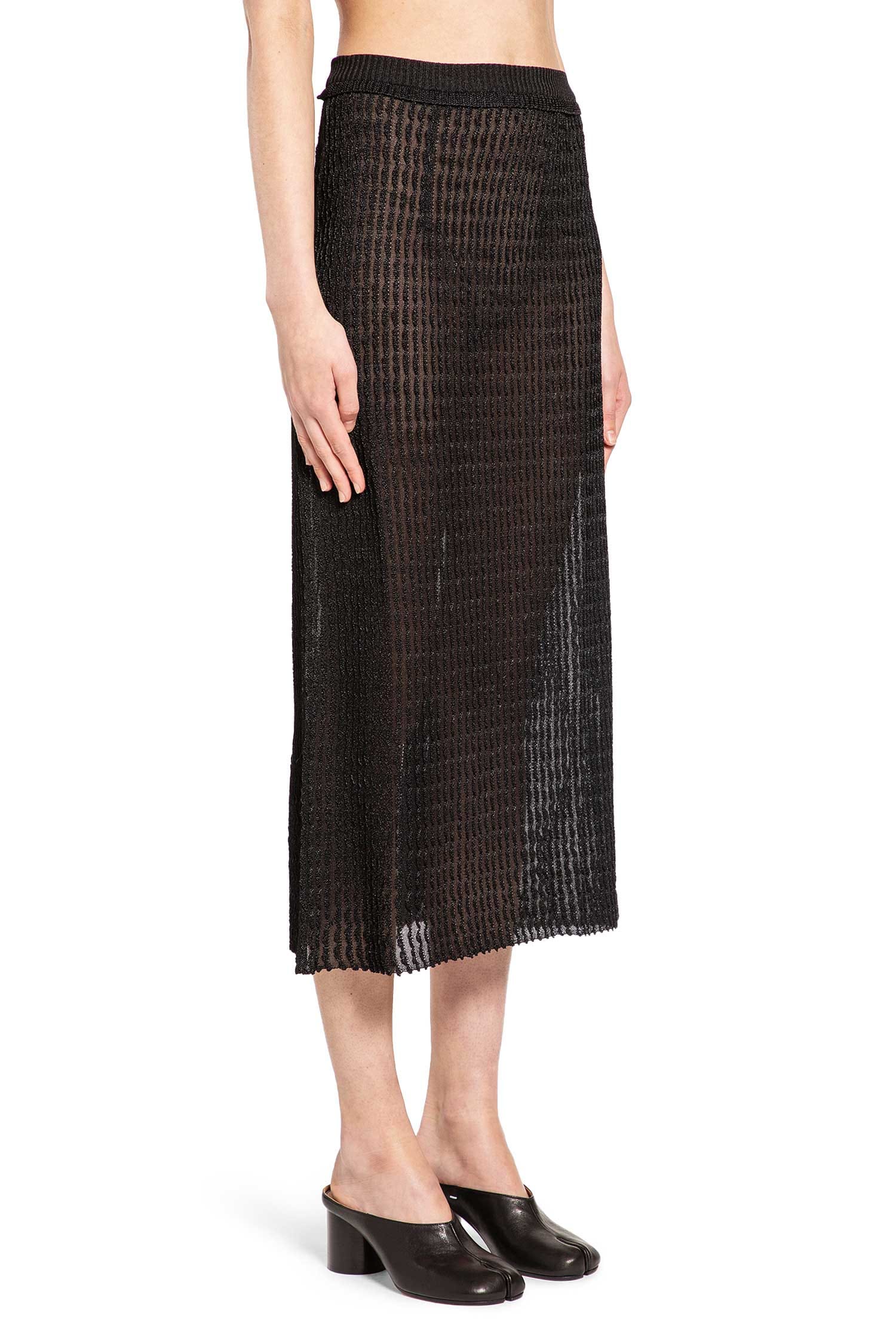 Maison Margiela Ribbed - Knit Midi Skirt