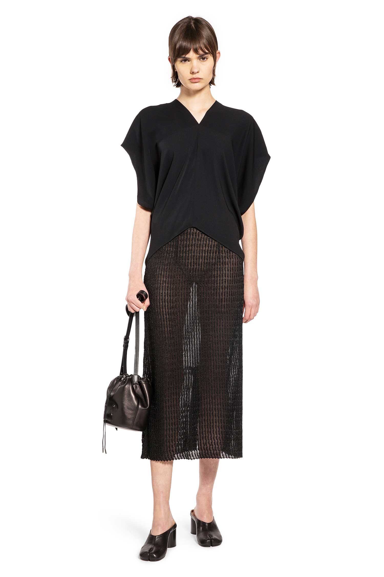 Maison Margiela Ribbed - Knit Midi Skirt