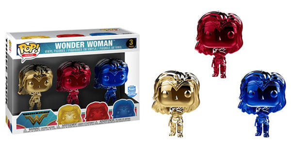 Funko Pop! Wonder Woman Gauntlets, Chrome 3 - pk - Funko Shop Exclusive Vinyl Figure