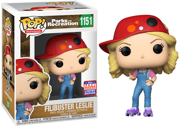 Funko Pop! Filibuster Leslie Parks & Recreation 1151 - 2021 Summer Convention Exclusive Vinyl Figure in PopShield Protector