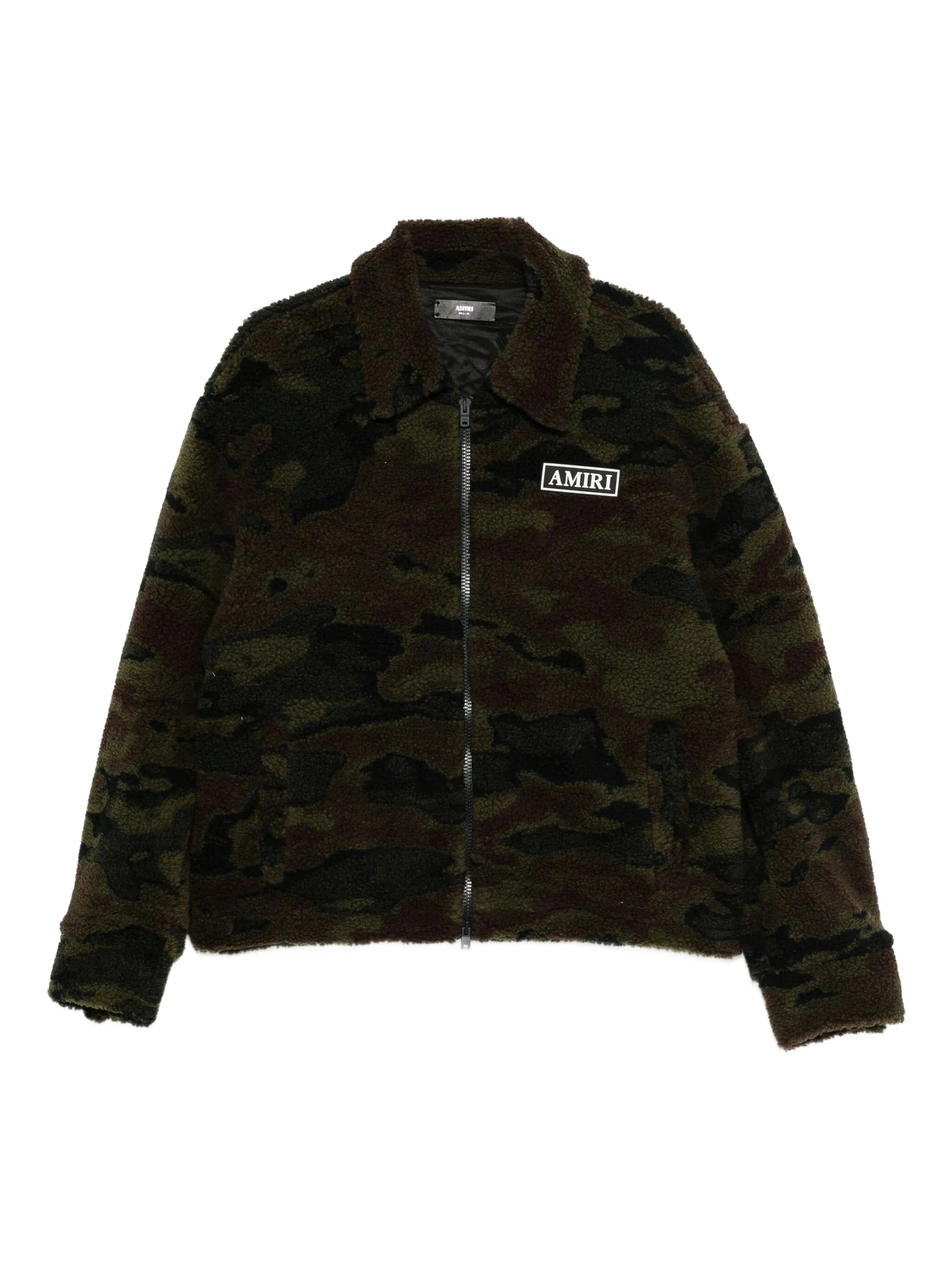 AMIRI camo fleece zip - up bomber jacket