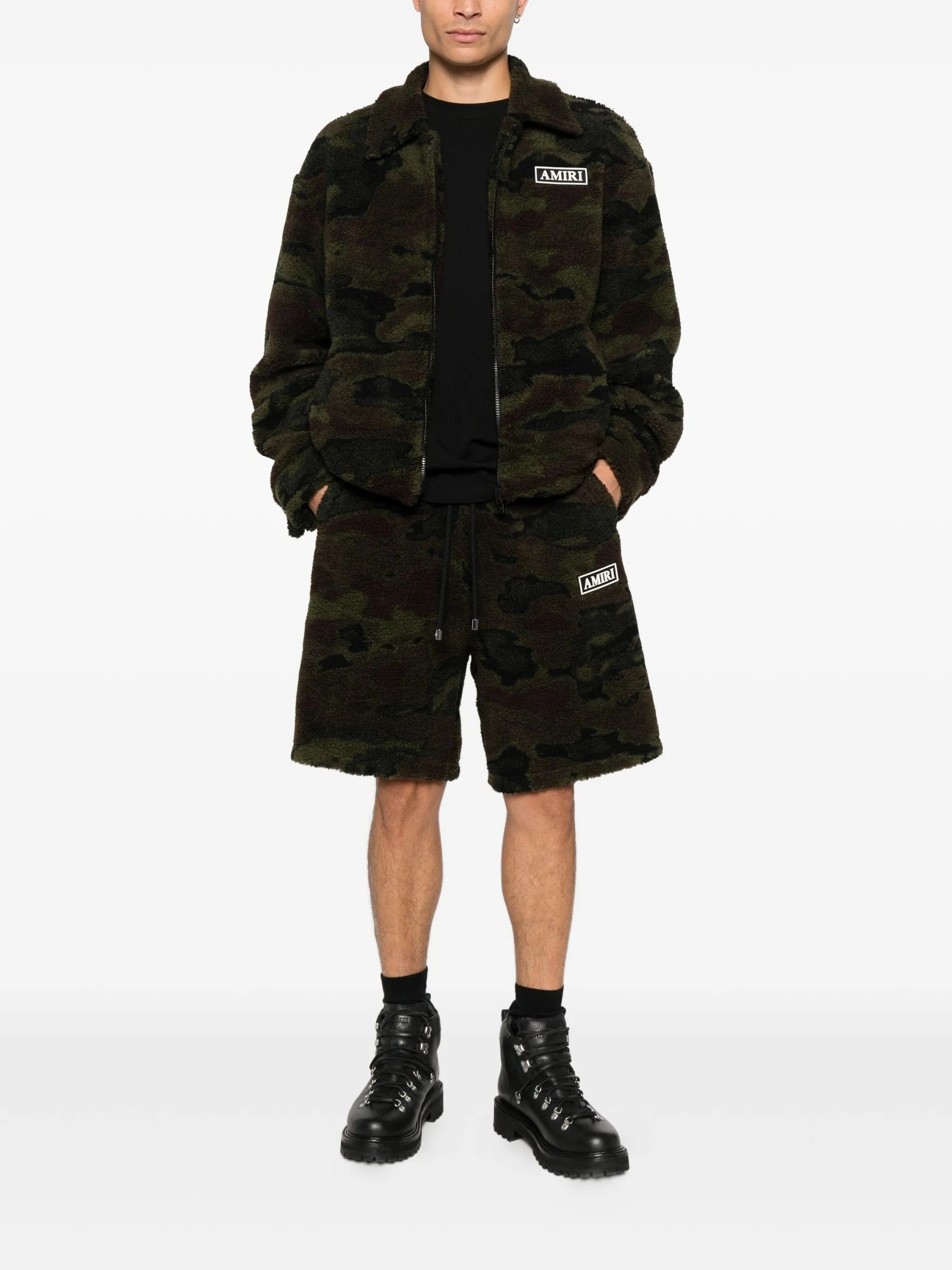 AMIRI camo fleece zip - up bomber jacket