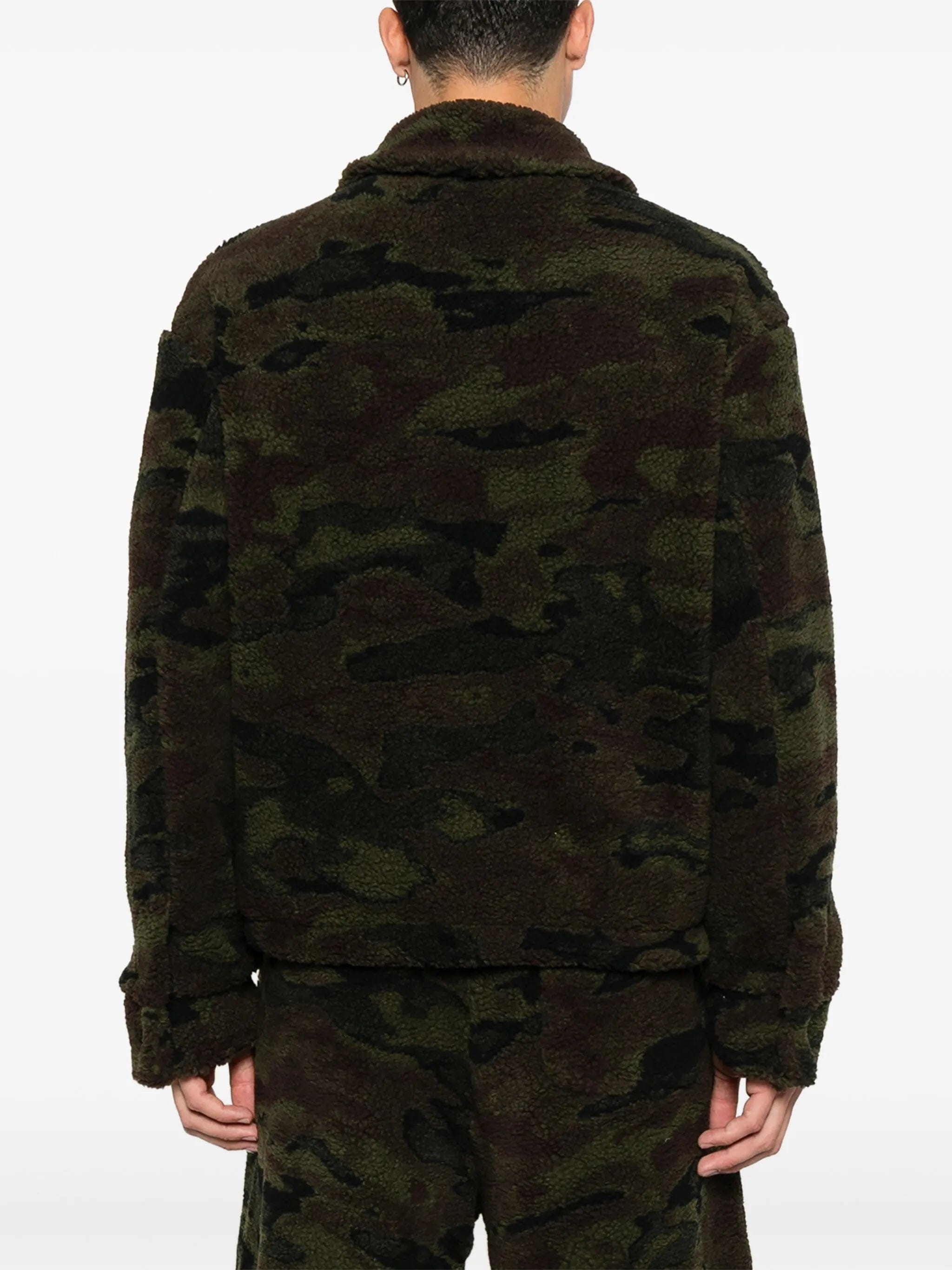 AMIRI camo fleece zip - up bomber jacket