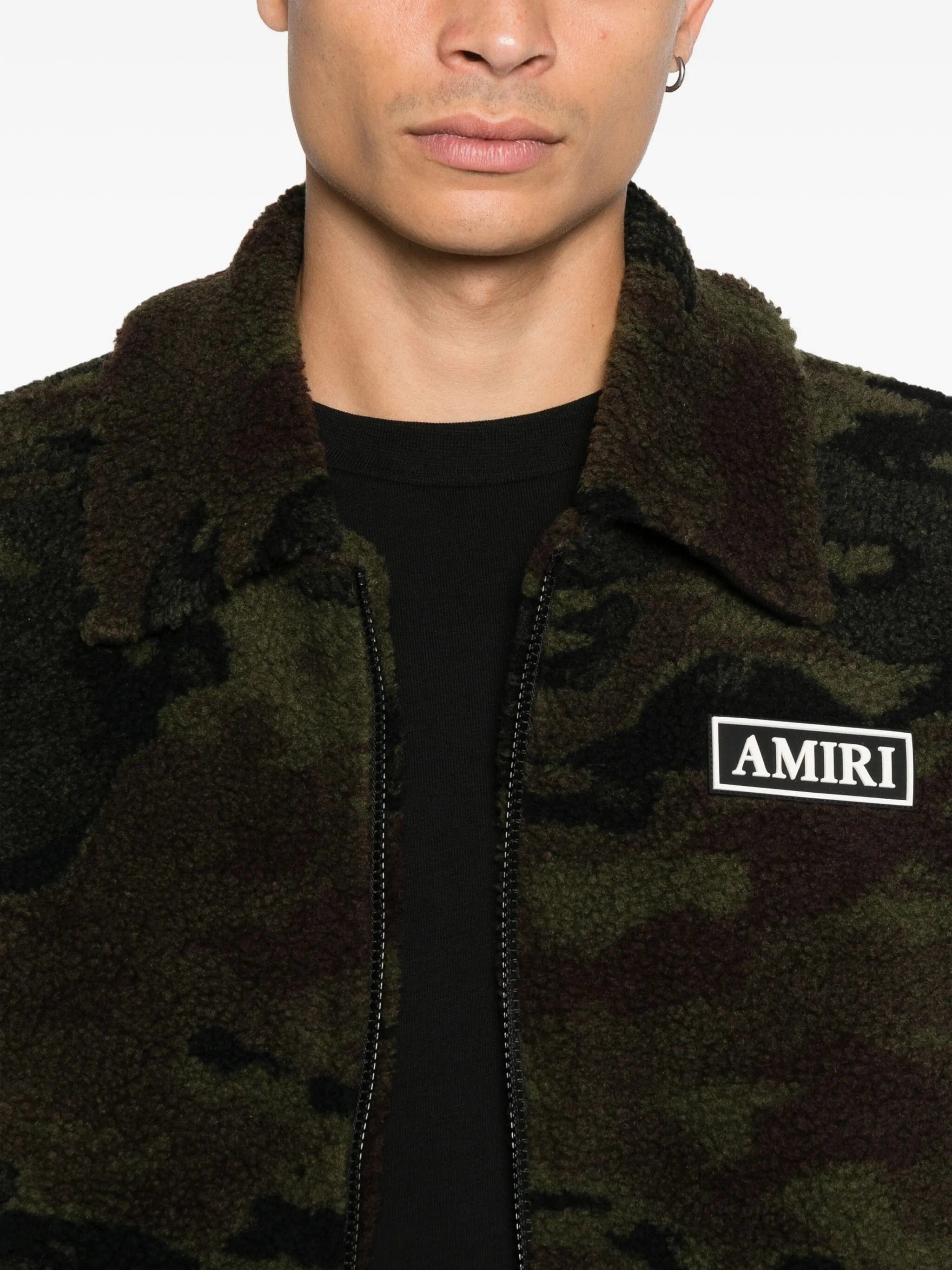 AMIRI camo fleece zip - up bomber jacket