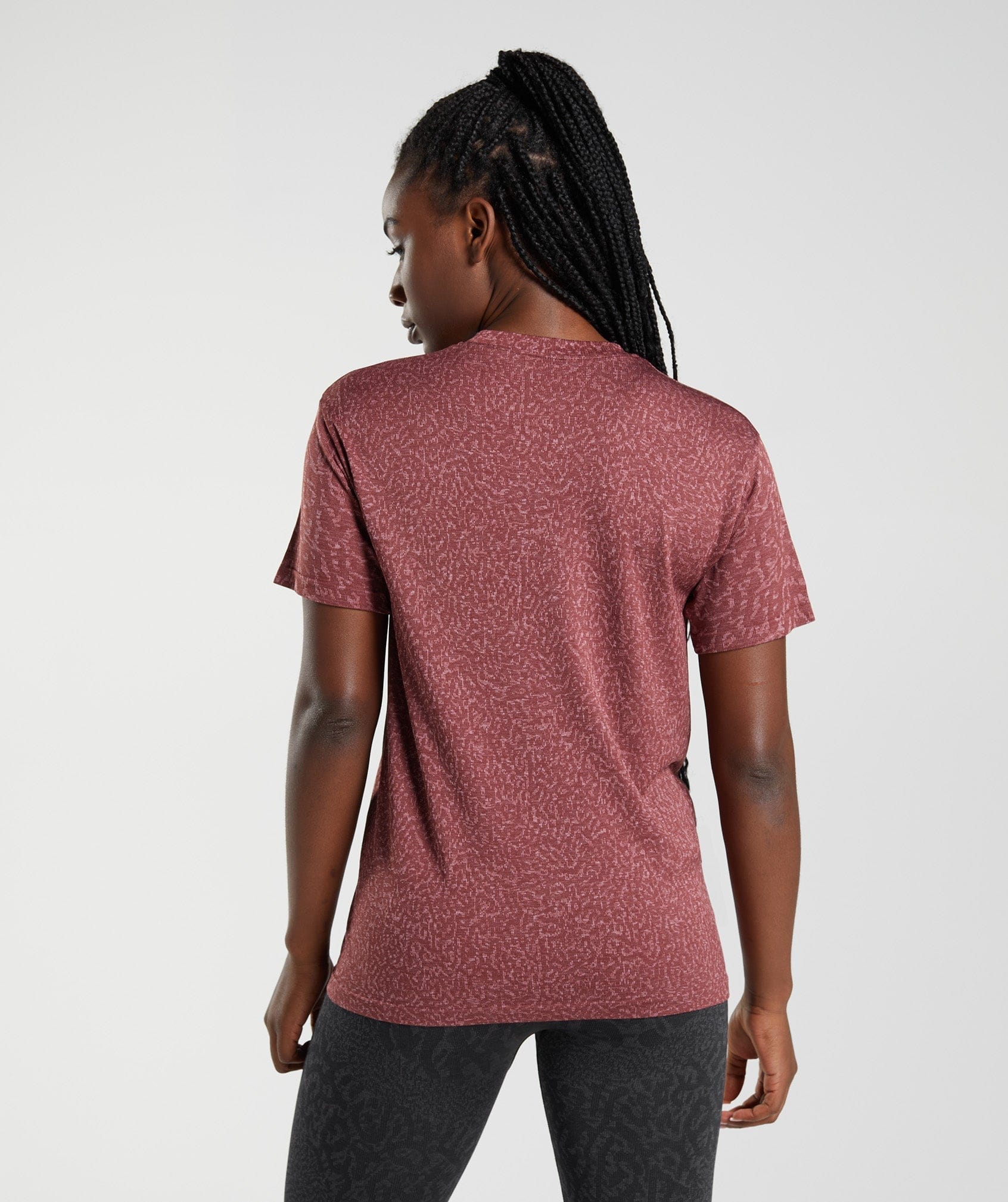 Gymshark Women's Gymshark Adapt Animal Seamless T - Shirt Reef | Cherry Brown