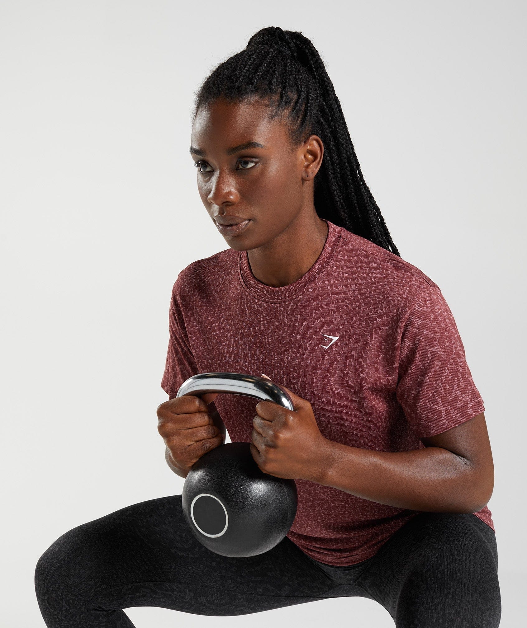 Gymshark Women's Gymshark Adapt Animal Seamless T - Shirt Reef | Cherry Brown