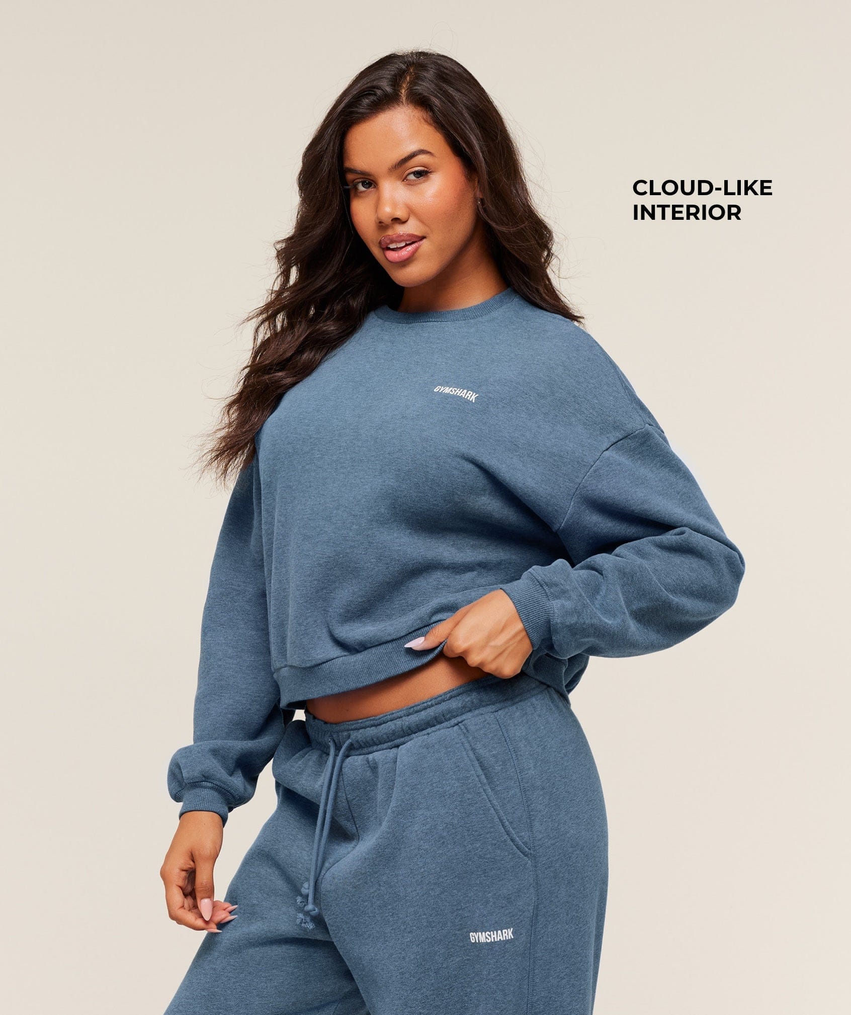 Gymshark Women's Gymshark Cosy Luxe Sweatshirt Compound Blue Marl