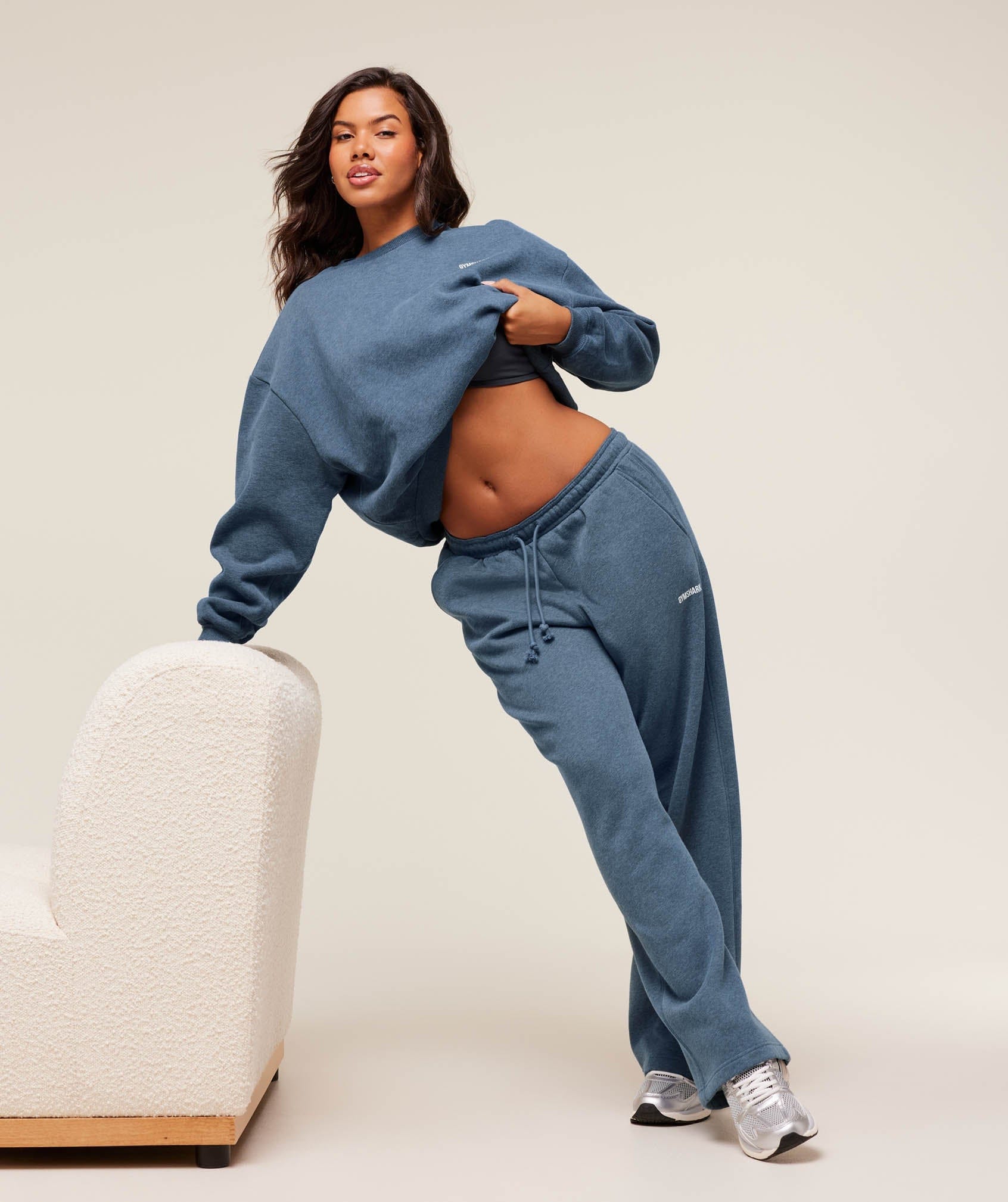 Gymshark Women's Gymshark Cosy Luxe Sweatshirt Compound Blue Marl