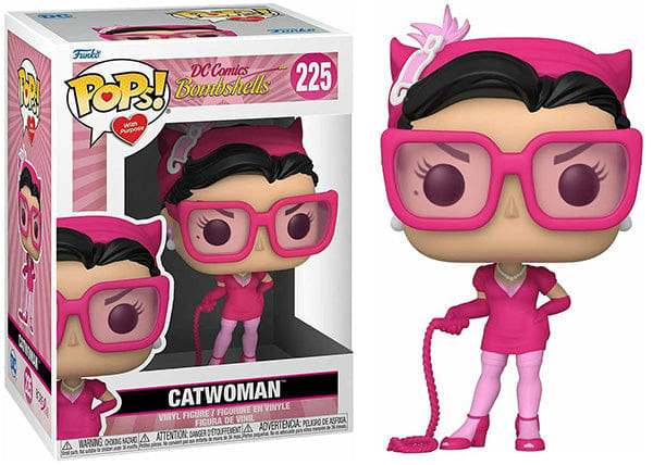 Funko Pop! Catwoman Breast Cancer Awareness, Bombshells 225 Vinyl Figure in PopShield Protector