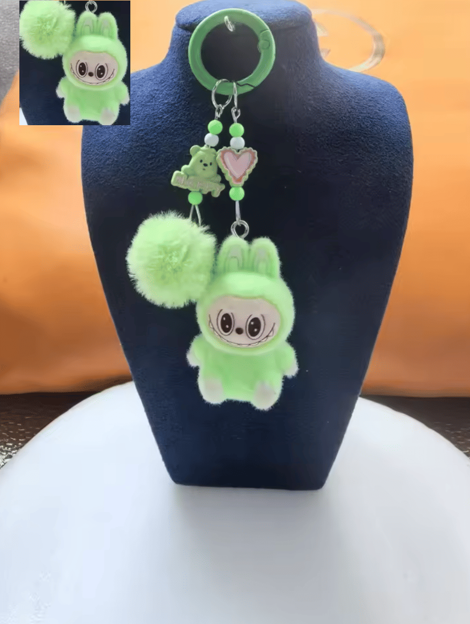 Labubu Mini Labubu Keychain – Cute Pompom Plush Bag Charm